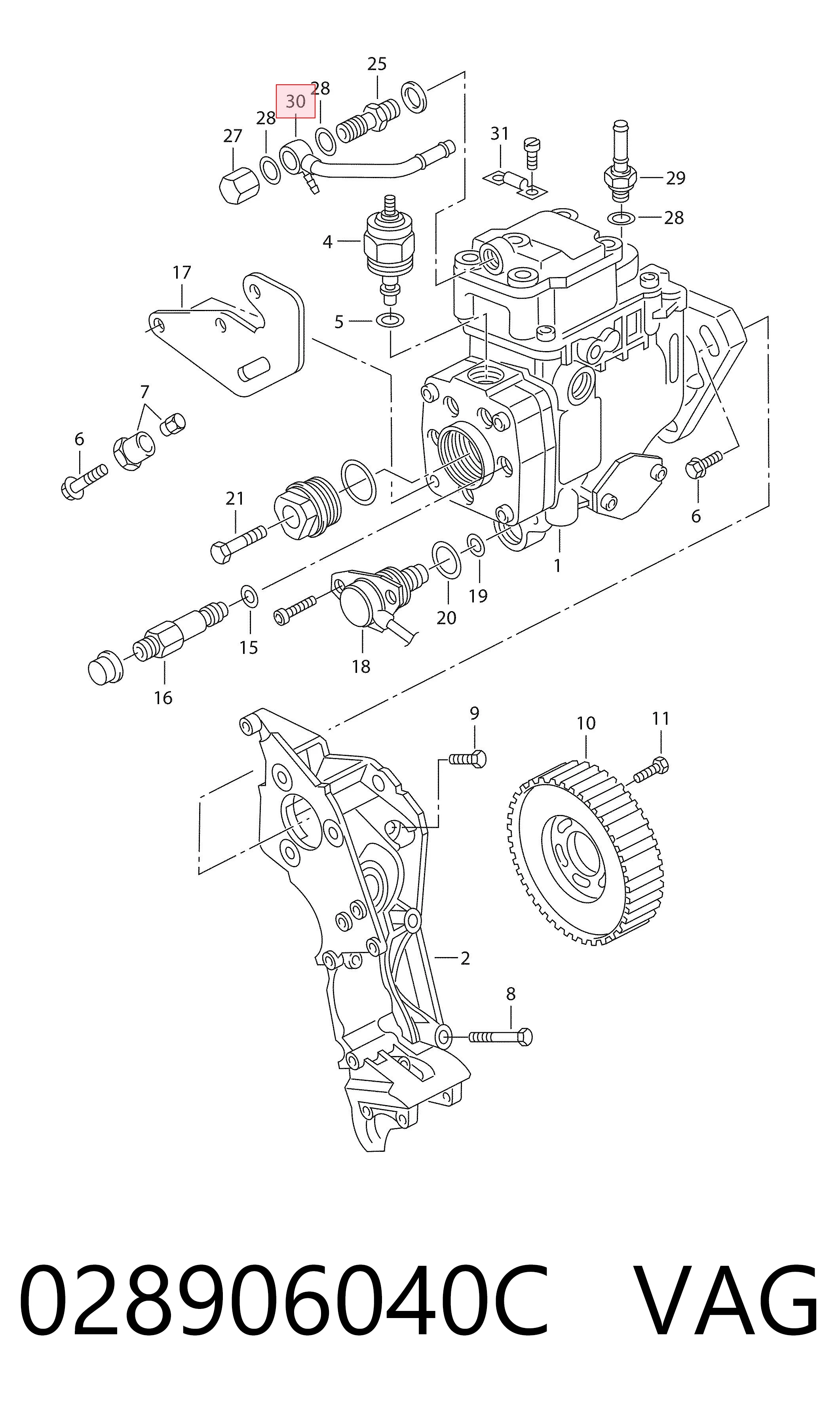 028906040C VAG Sensor de temperatura de combustible