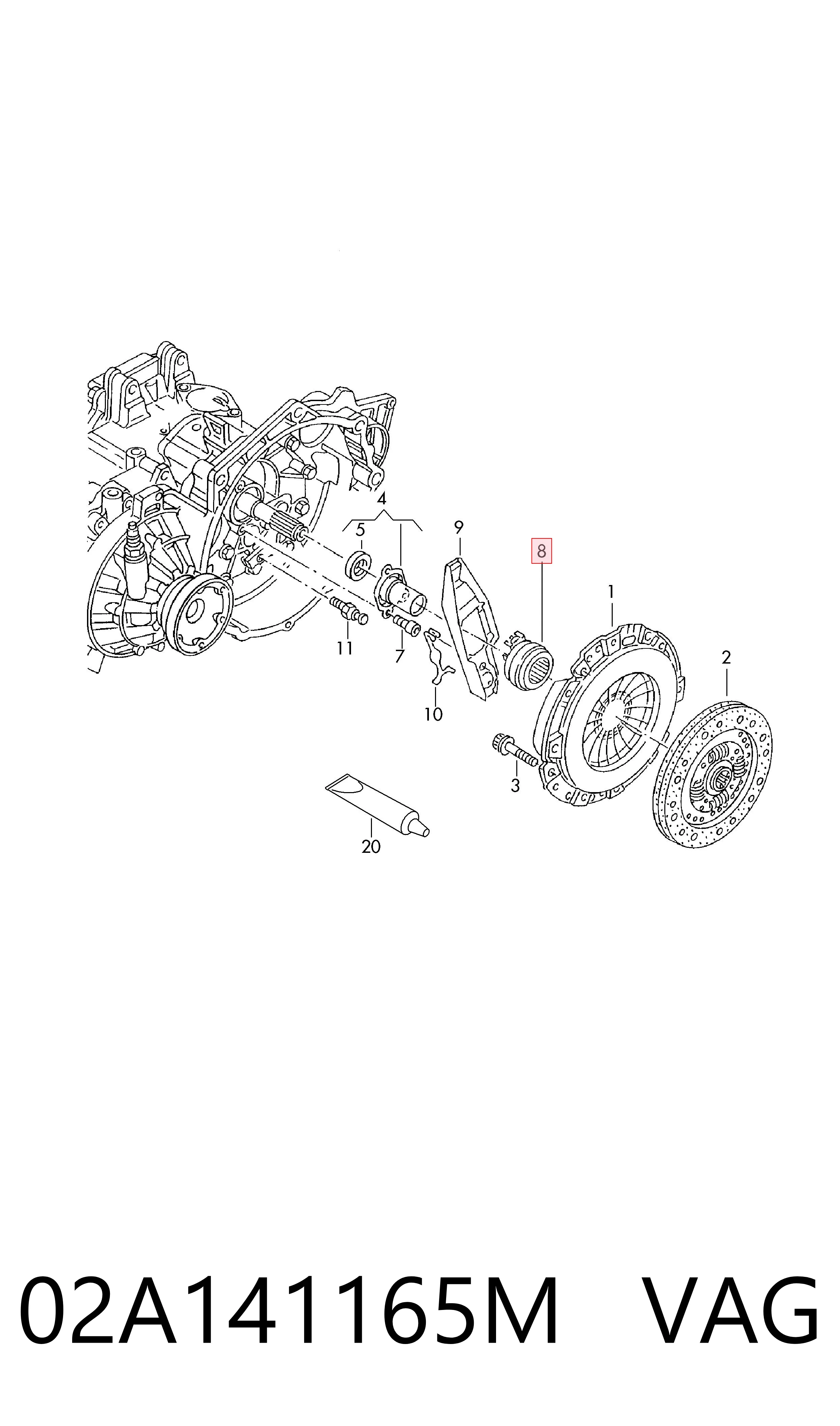 Comprar 02A141165M VAG Cojinete de empuje