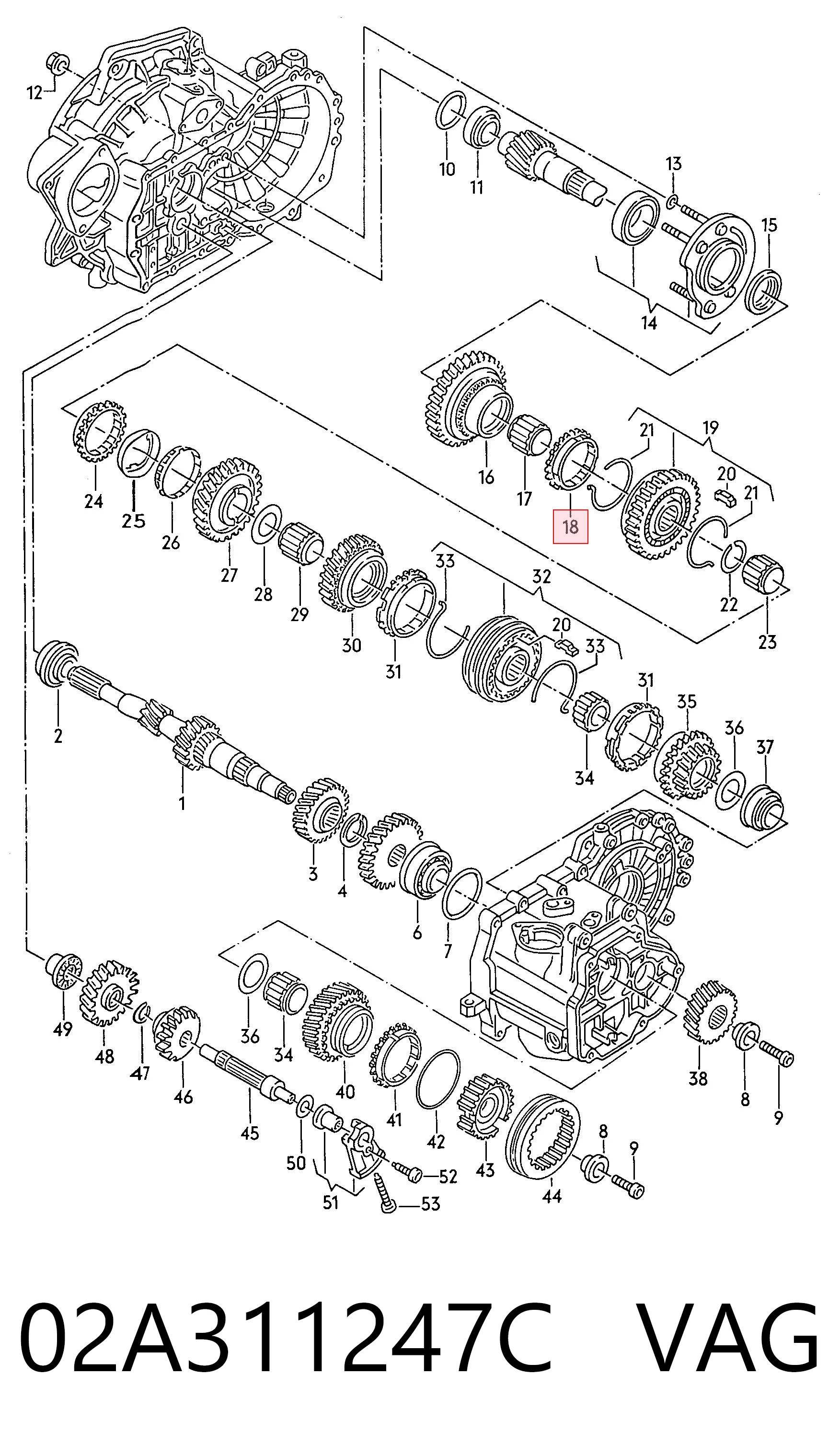 02A311247C VAG Anillo sincronizador