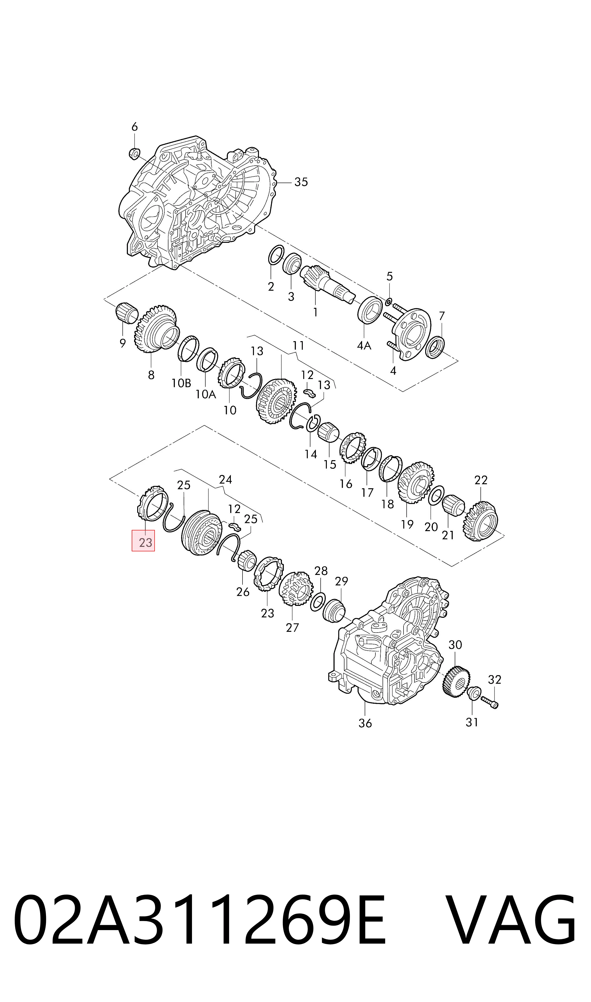 02A311269E VAG Anillo sincronizador