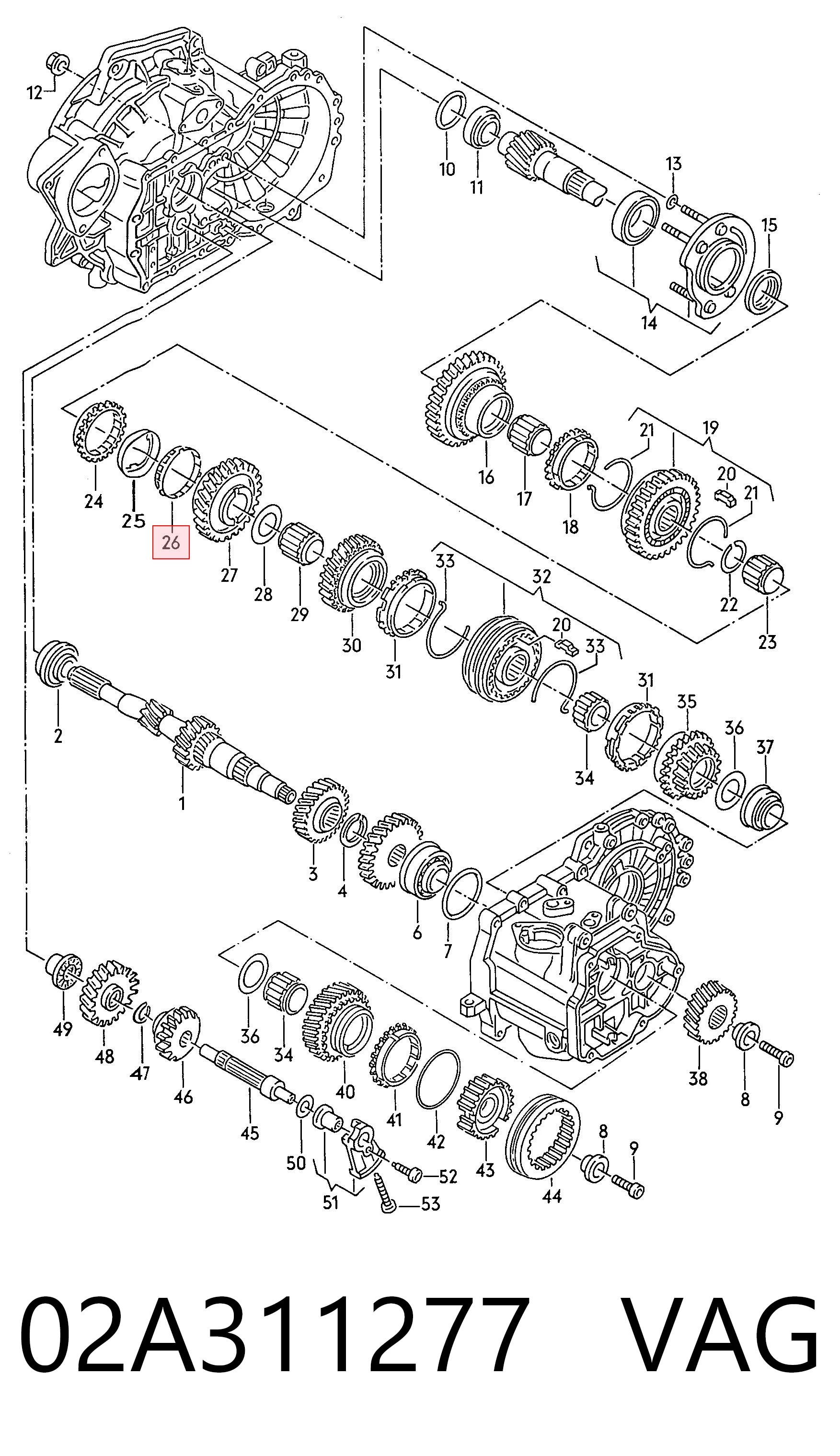 02A311277 VAG Anillo sincronizador