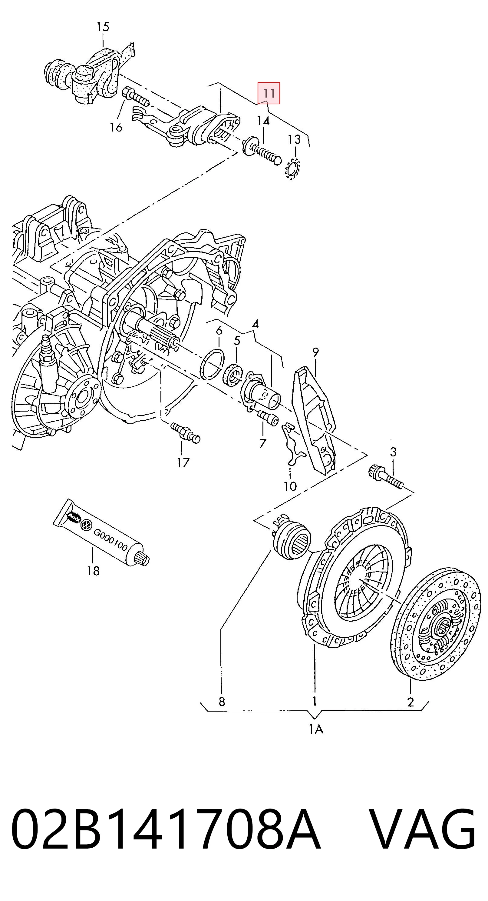 02B141708A VAG Actuador de embrague