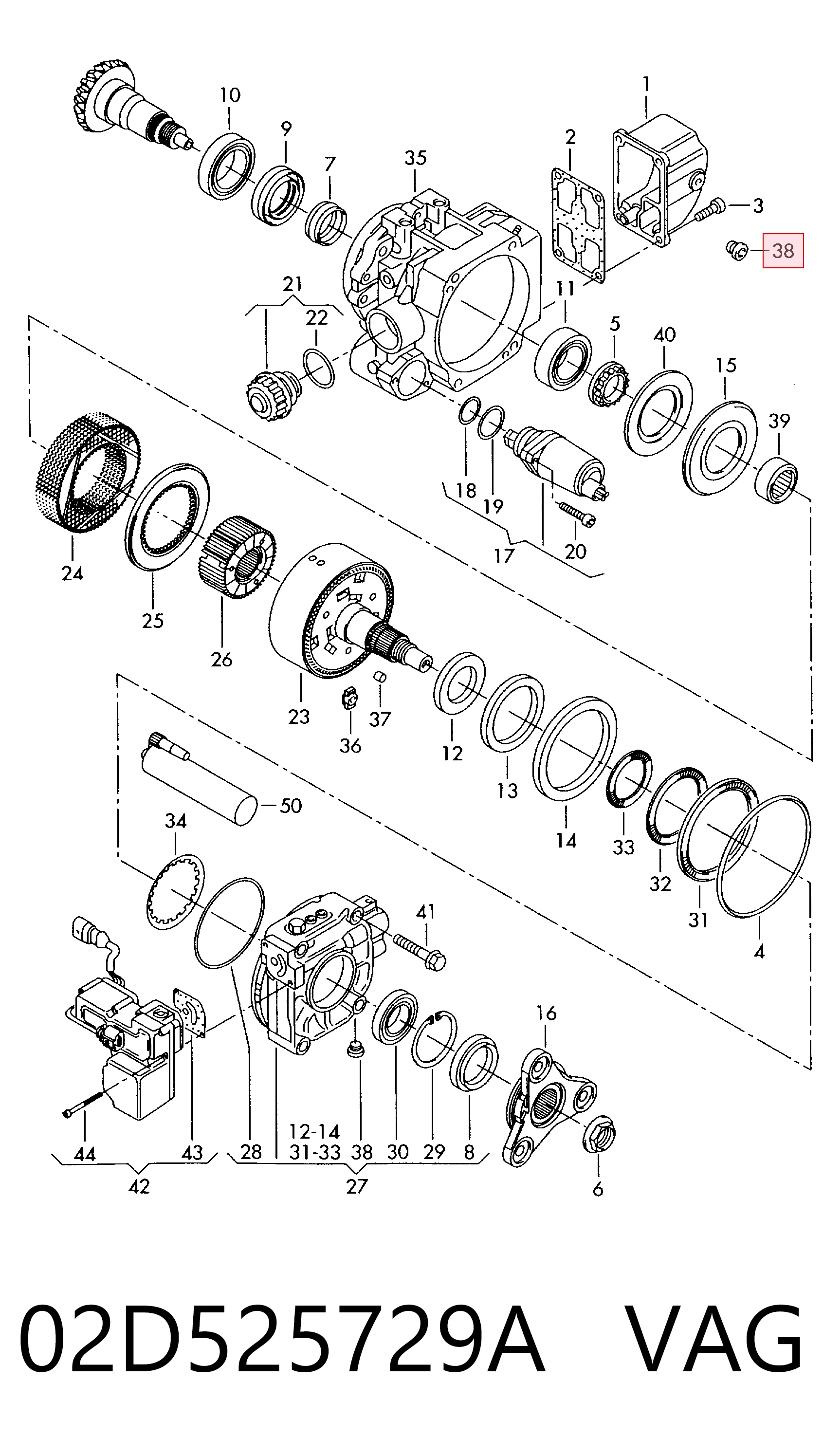 02D525729A VAG Tapa de bloque motor