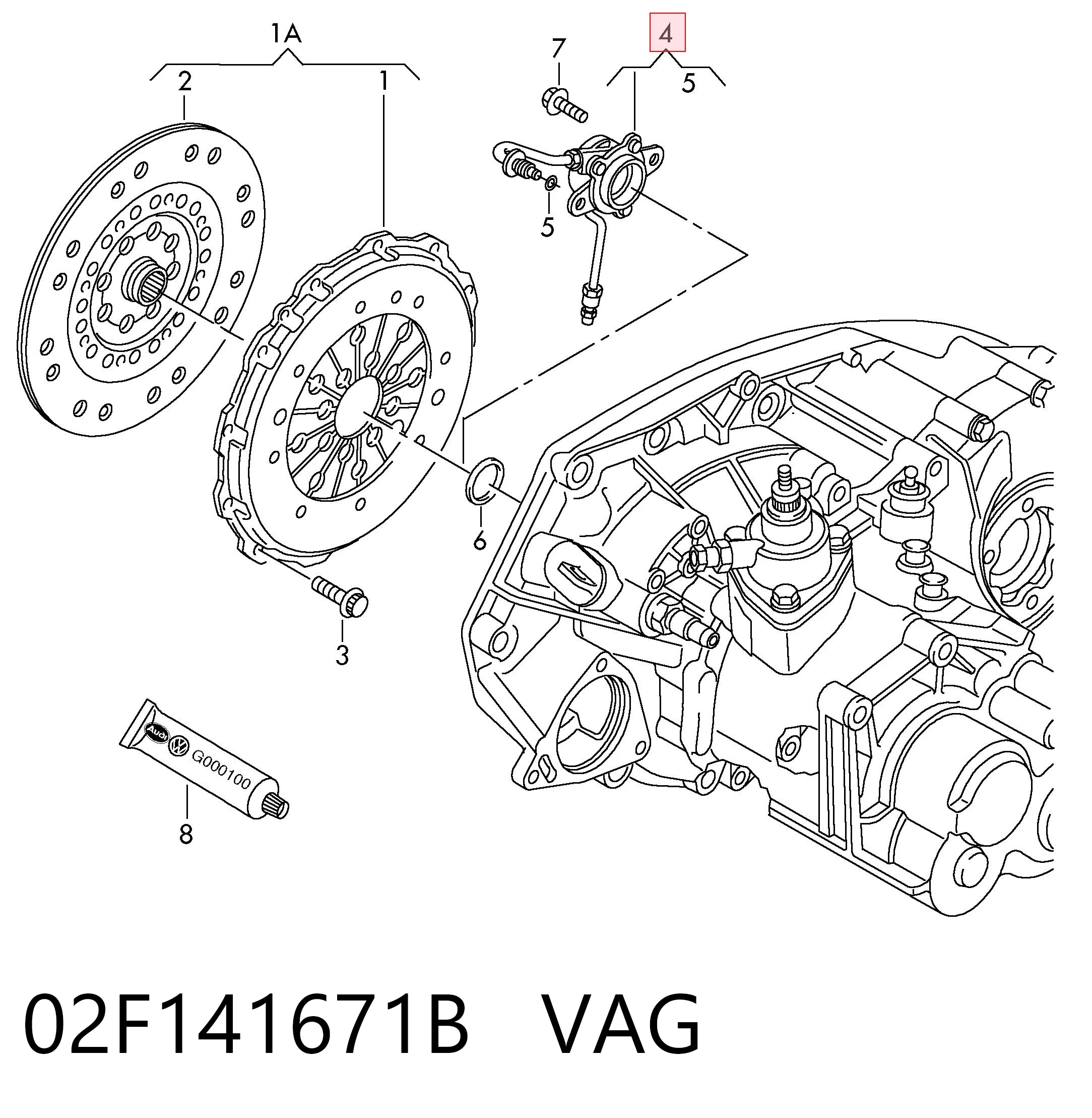 02F141671B VAG Desembrague central, embrague