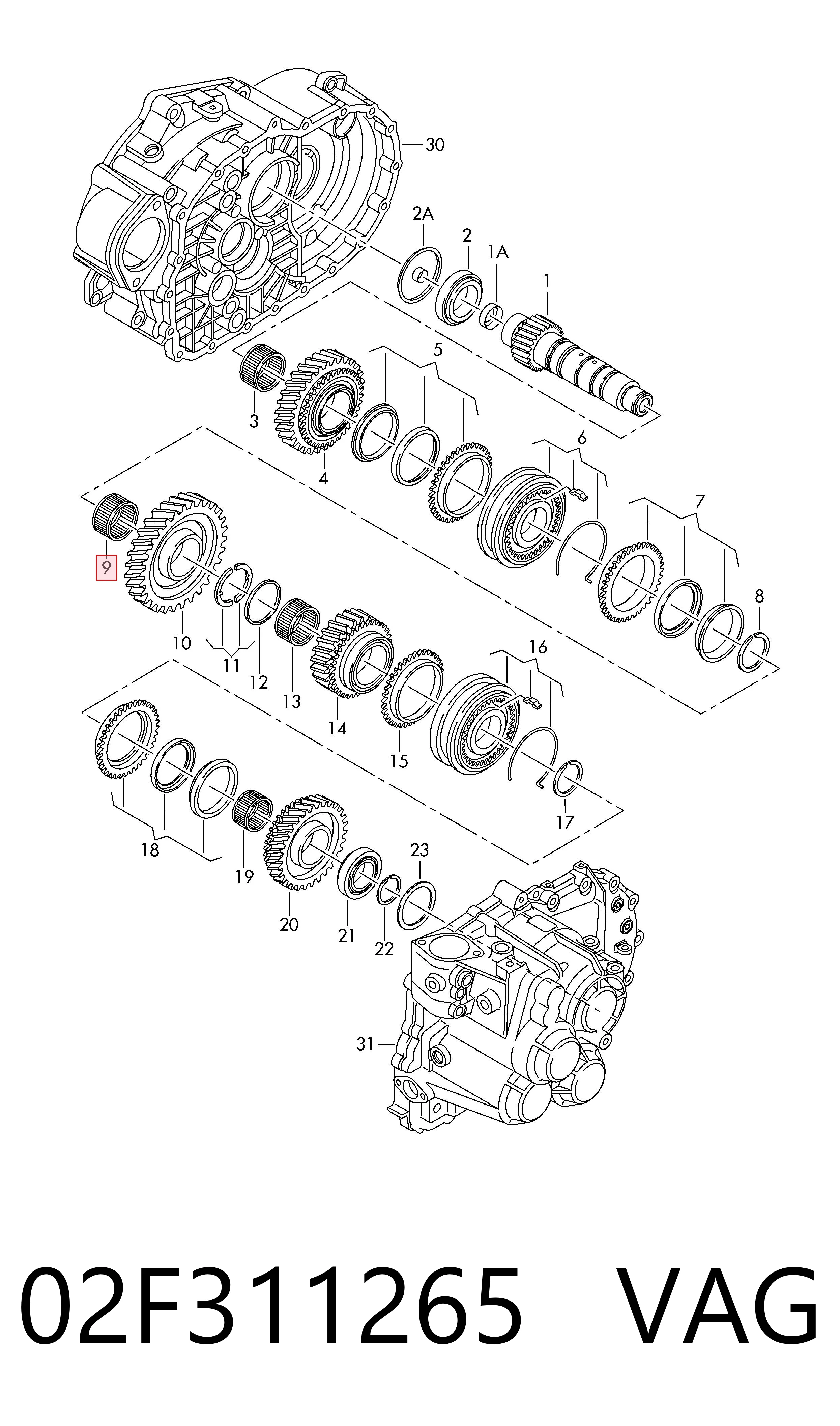 02F311265 VAG Cojinete de la transmisión