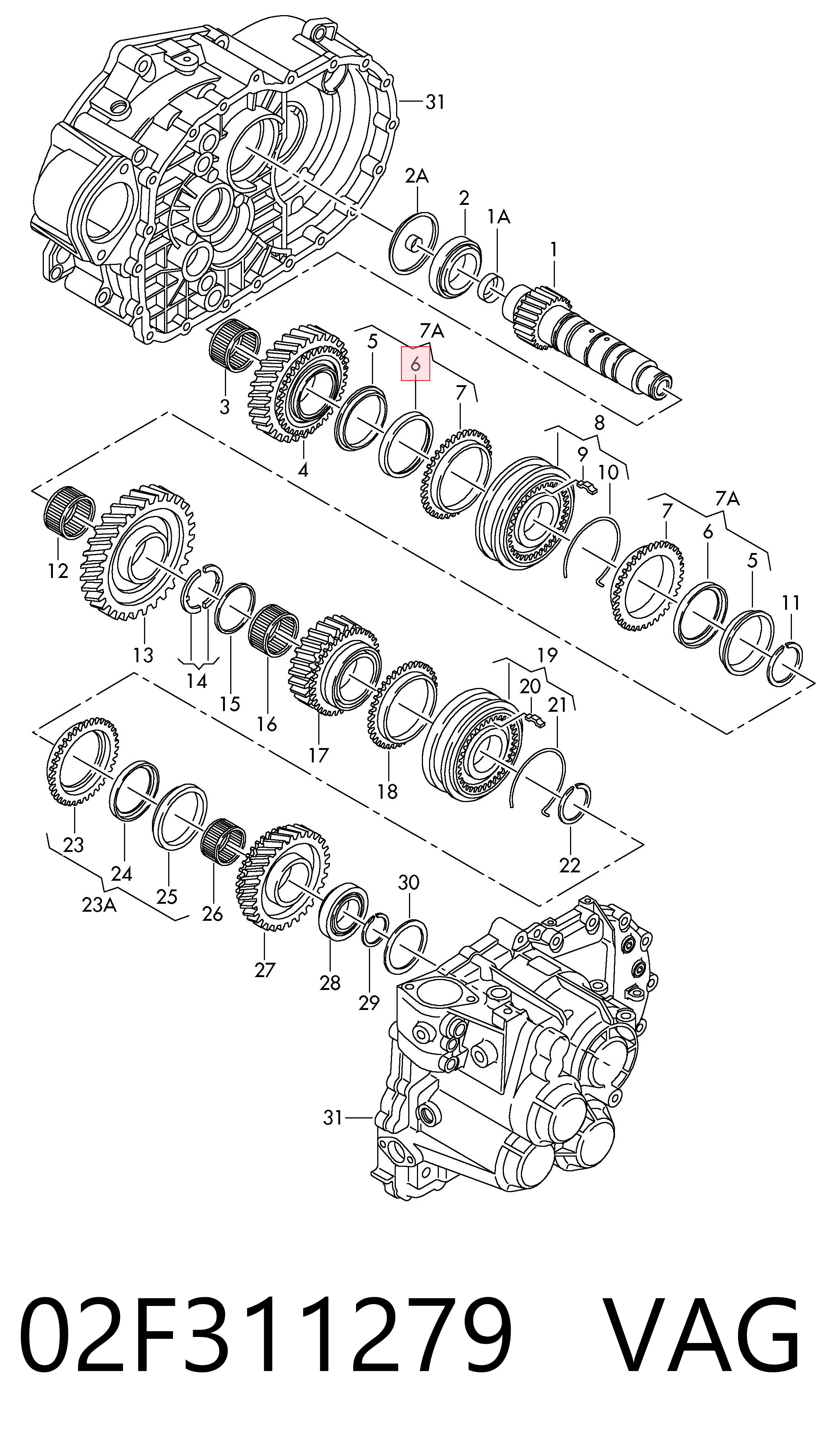 02F311279 VAG Anillo sincronizador