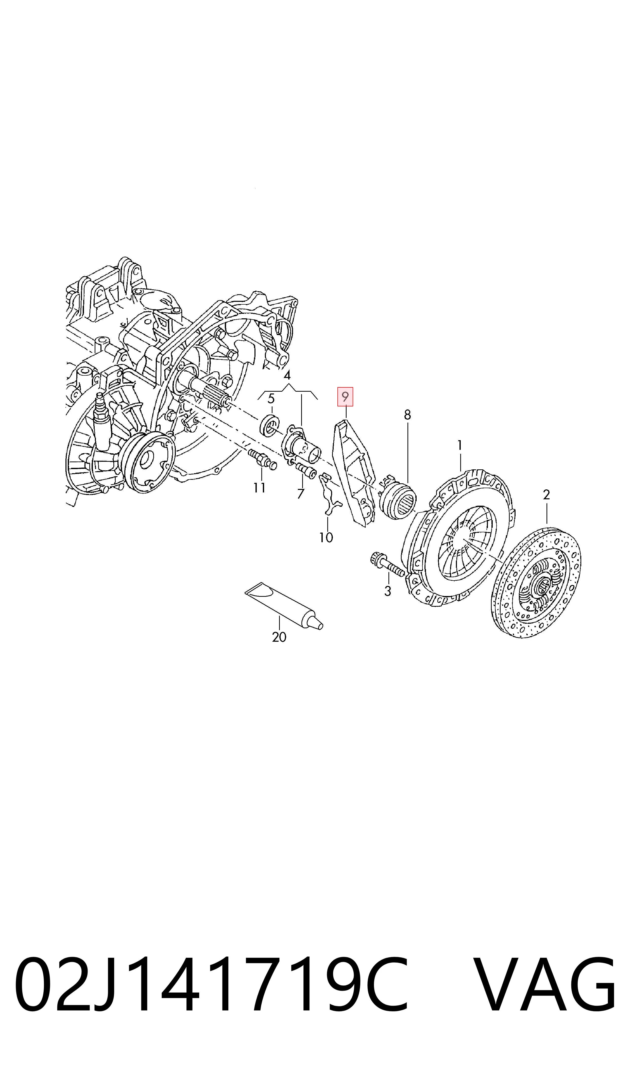 02J141719C VAG Horquilla de embrague