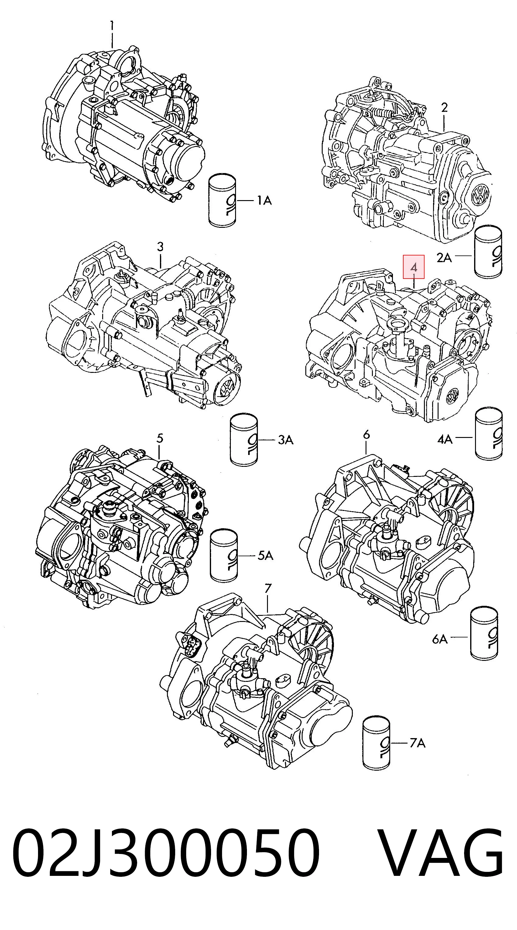Caja de cambios manual completa 02J300050 VAG