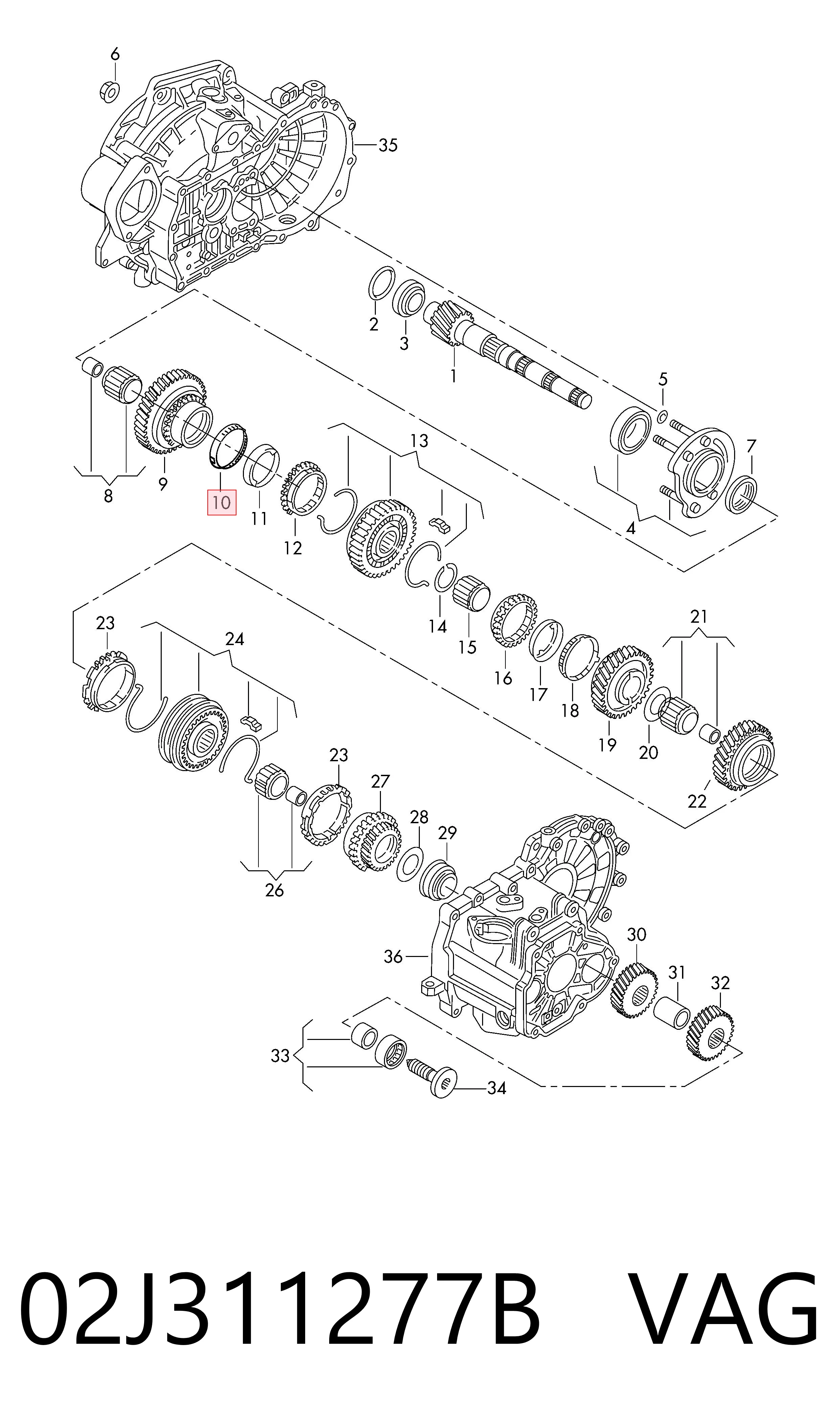 02J311277B VAG Anillo sincronizador