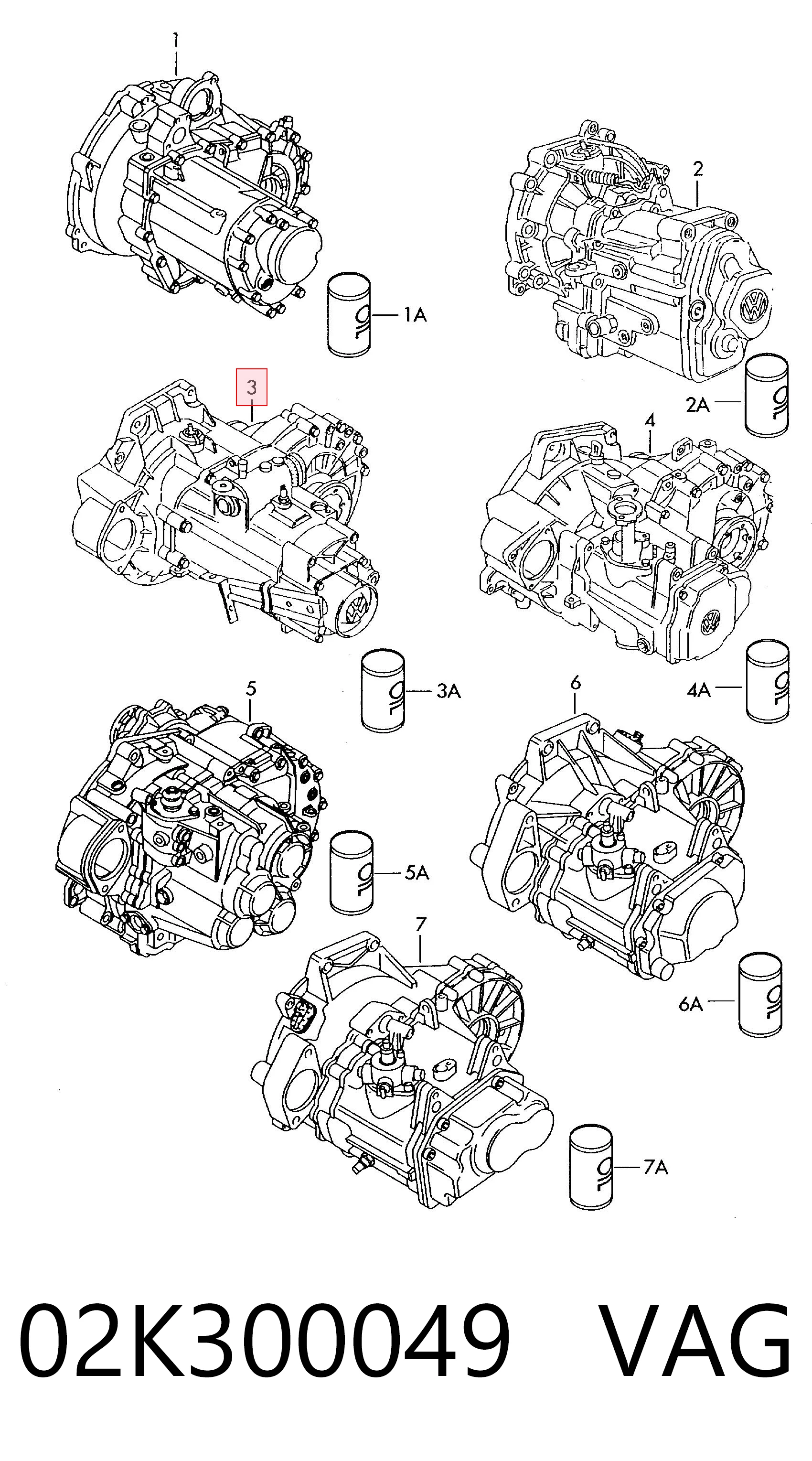 Caja de cambios manual completa 02K300049 VAG