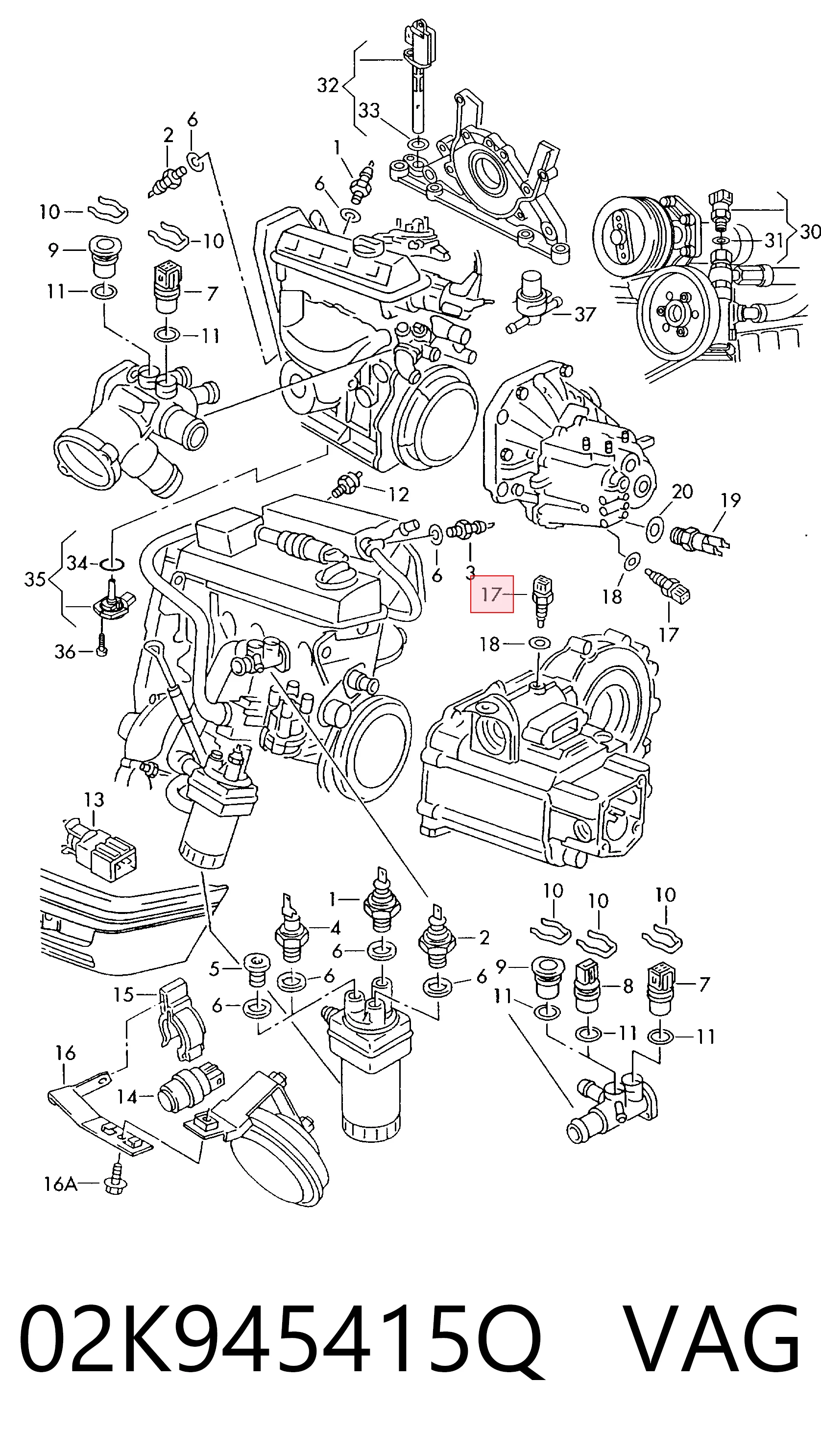 Sensor de marcha atrás Volkswagen Tiguan I (5N1, 5N2)