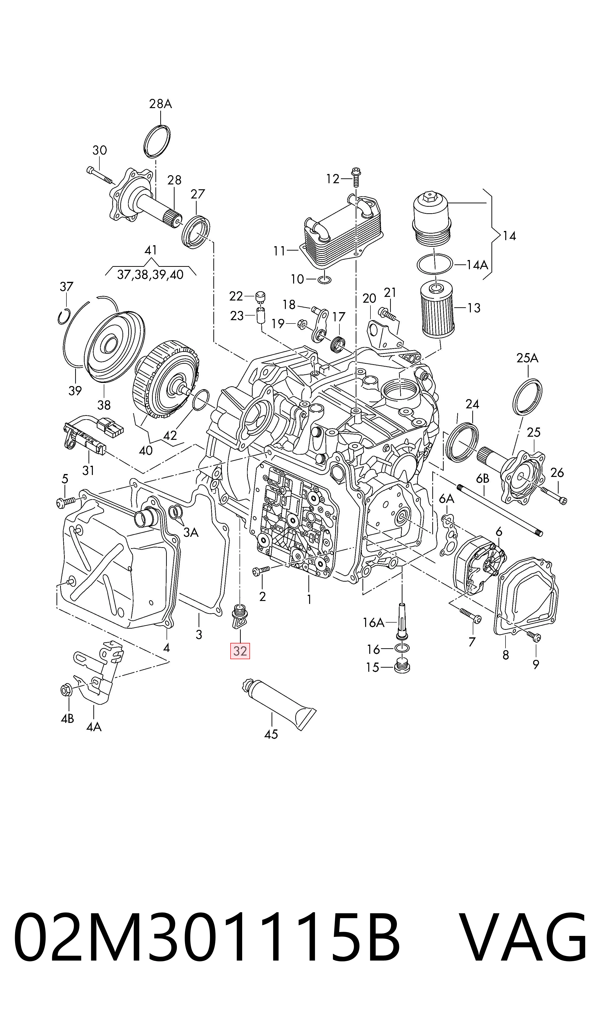02M301115B VAG Cubre motor