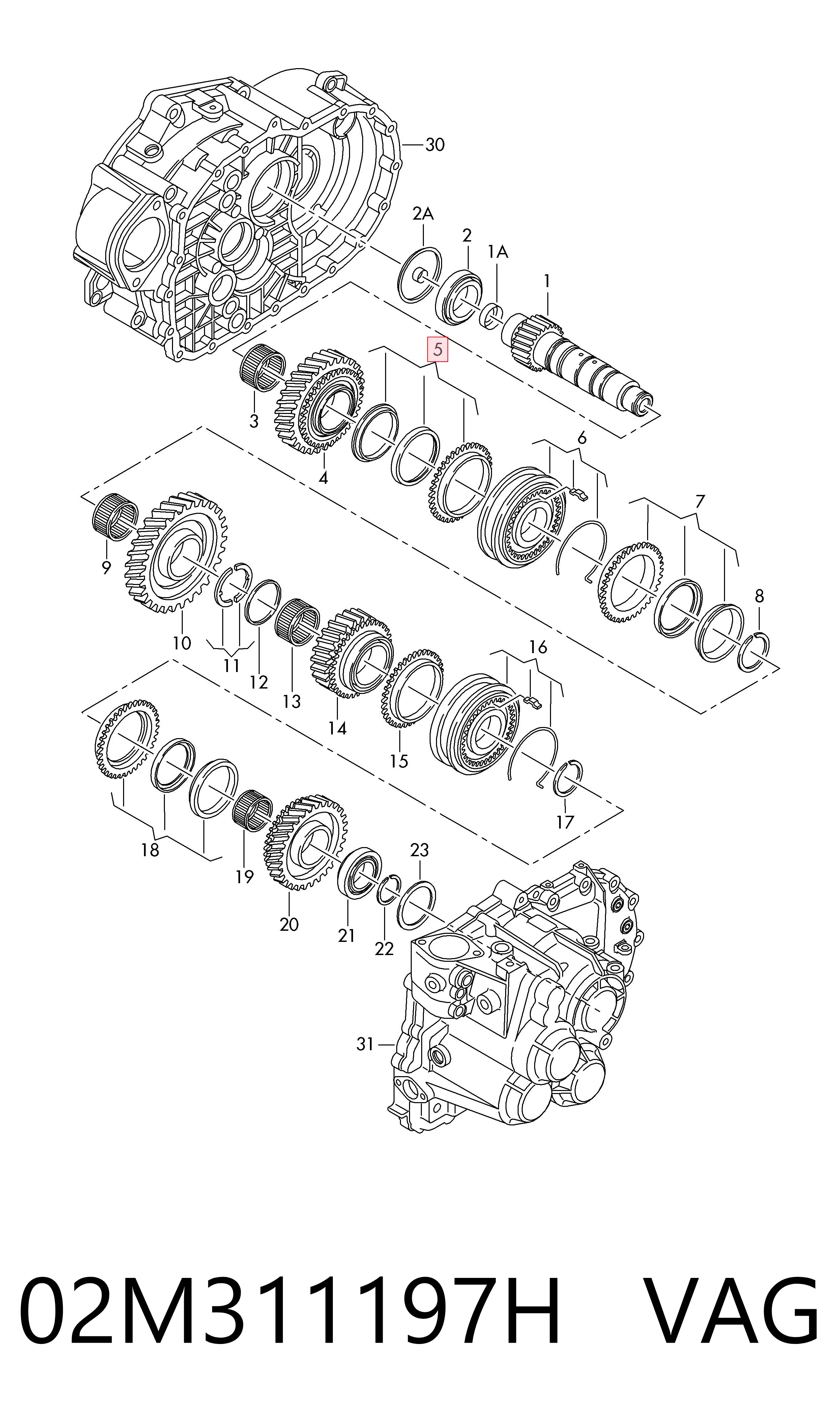 02M311197H VAG Kit de reparación de sincronizador