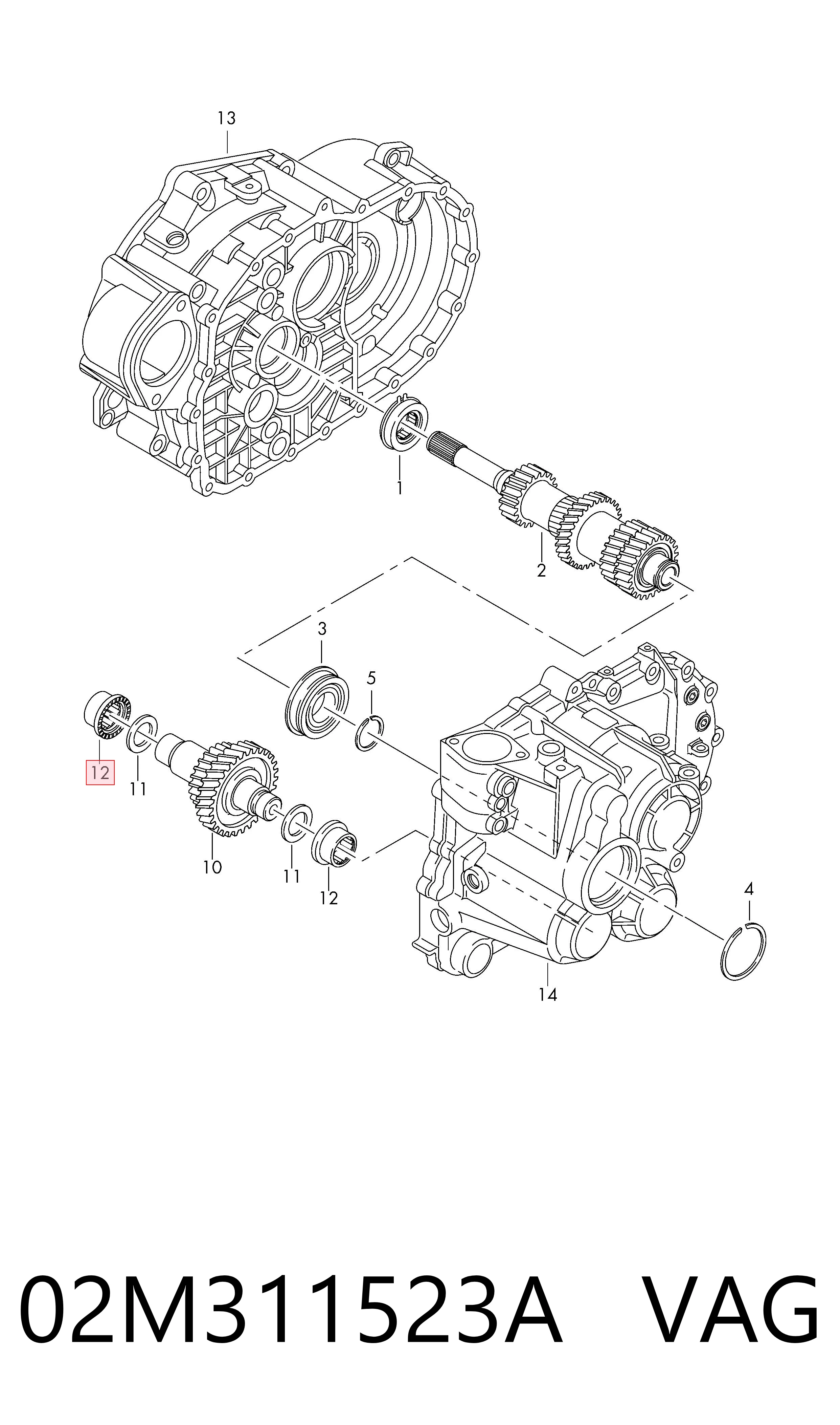 Cojinete de la transmisión para Volkswagen Passat ALLTRACK B8 3G5, CB5