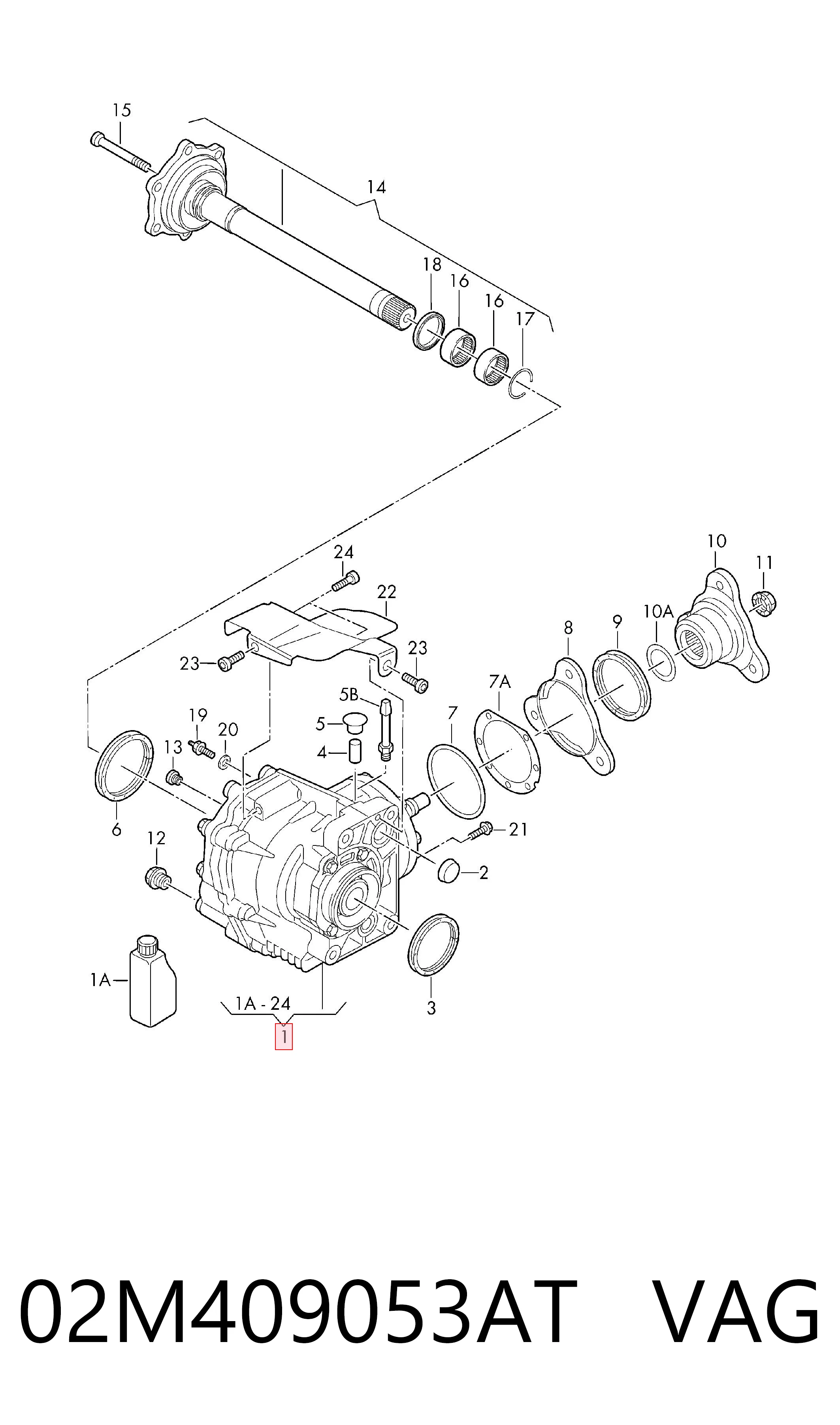 Caja de transferencia para Audi A3 8L1