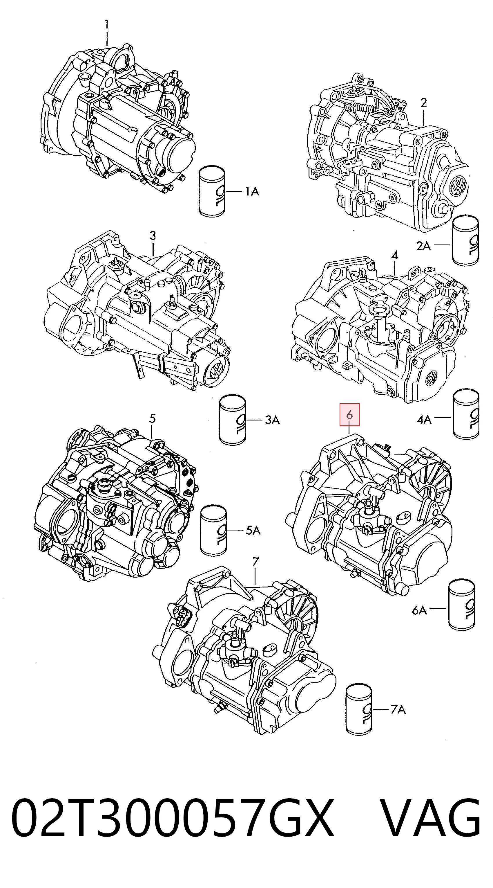 02T300057GV VAG Caja de cambios mecánica