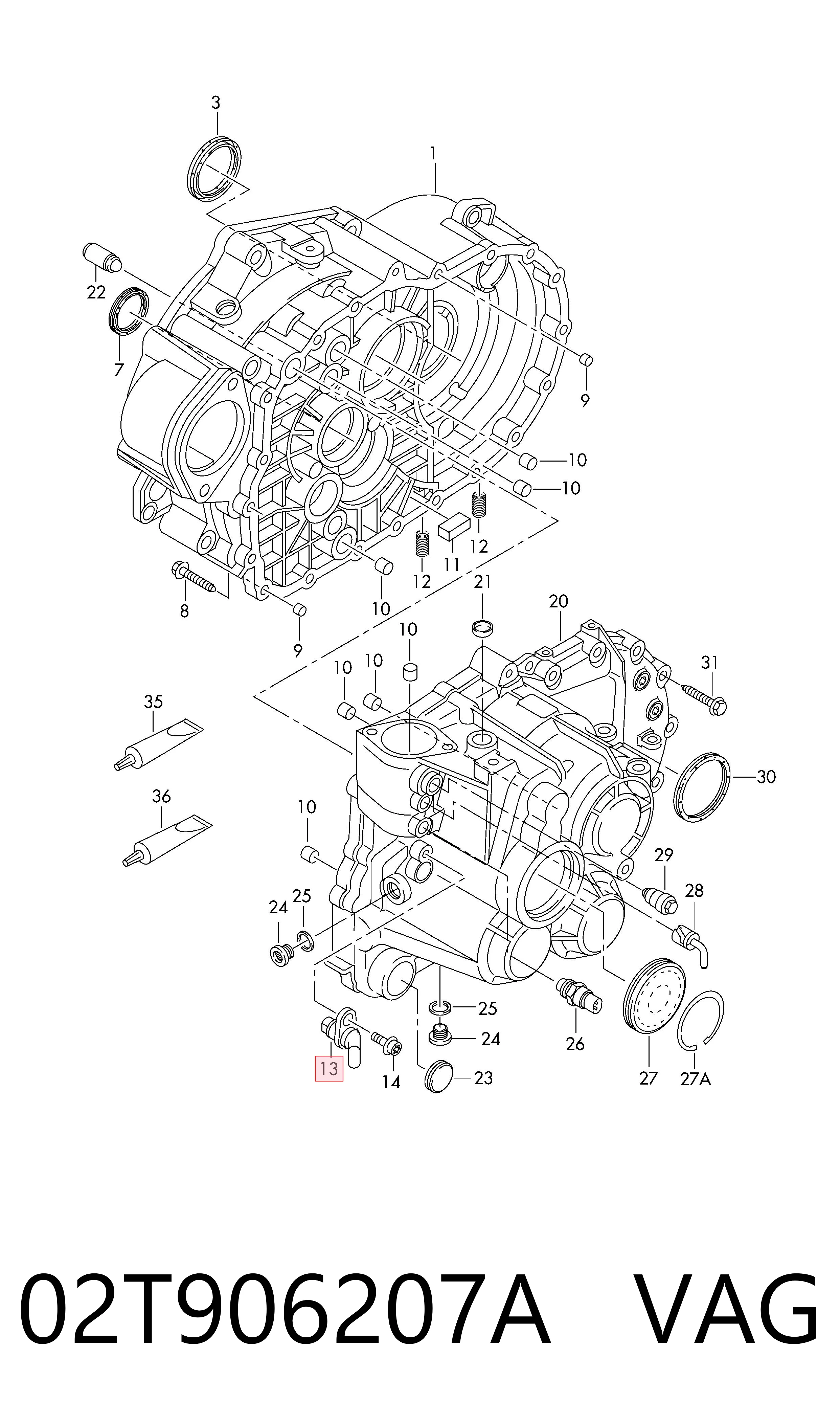 Sensor de punto muerto 02T906207A VAG