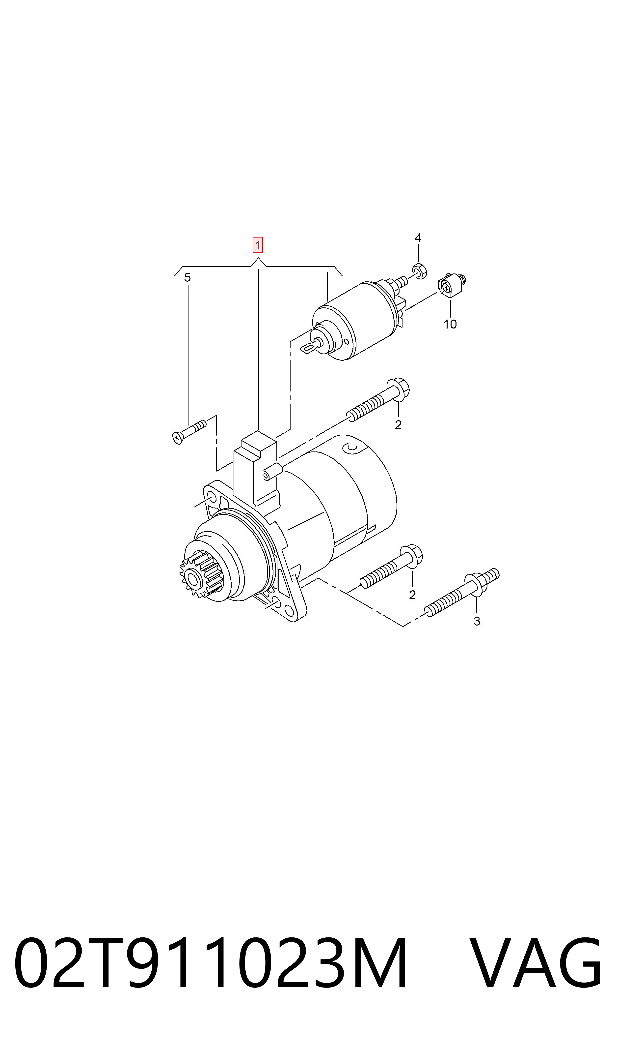 Motor de arranque 02T911023M VAG