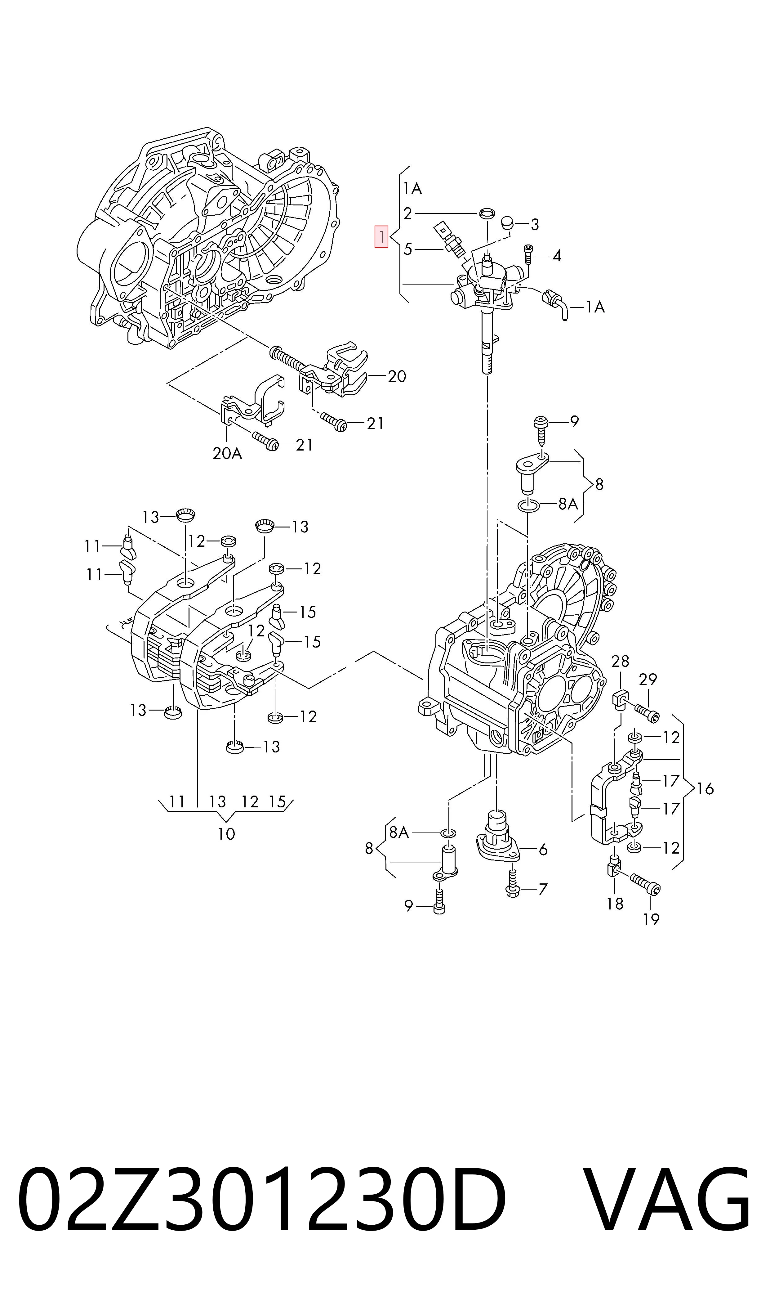 Palanca selectora cambio de marcha para Volkswagen Transporter T5 7HB, 7HJ, 7EB, 7EJ