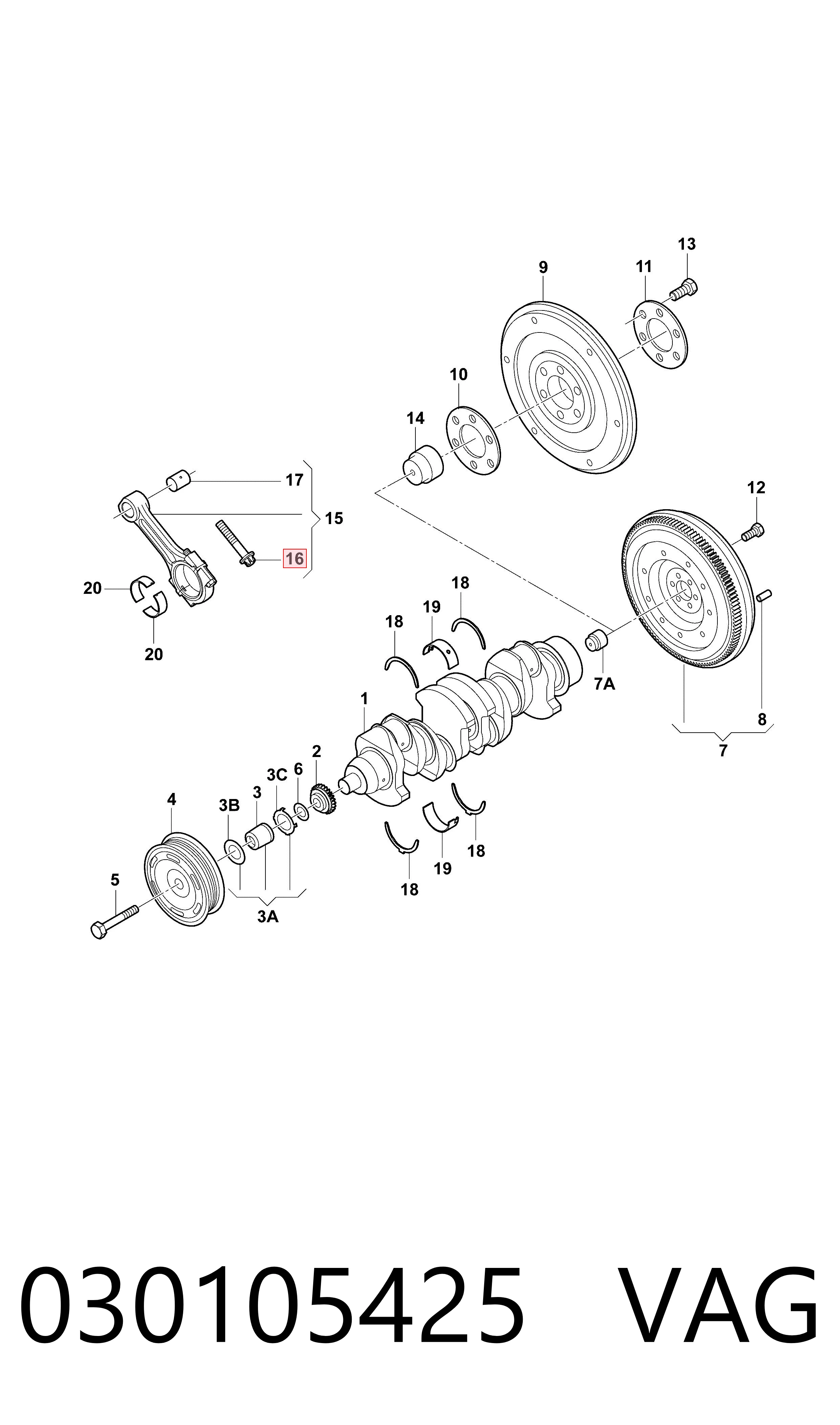 030105425 VAG Tornillo de biela