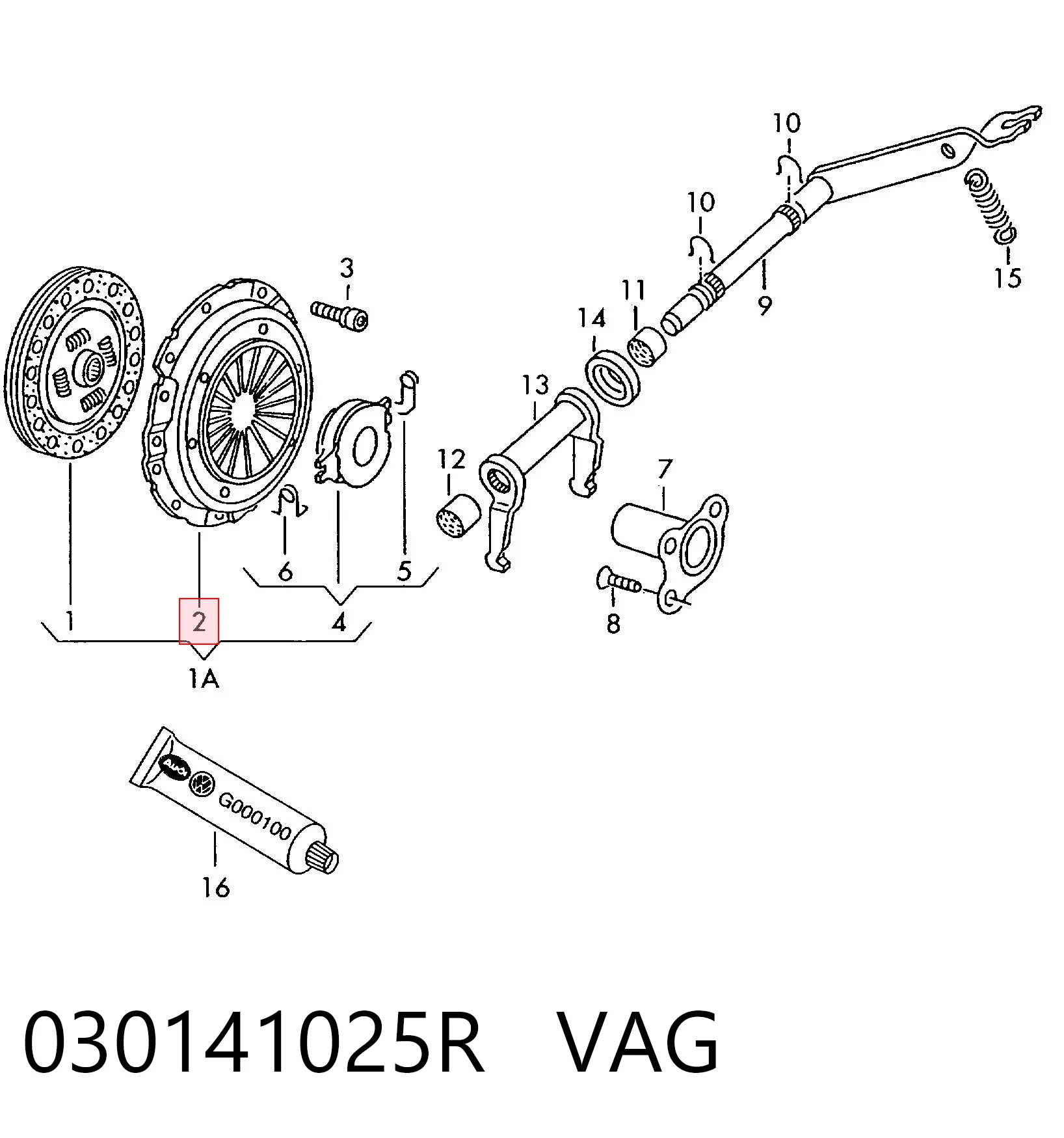 030141025R VAG plato de presion del embrague funcion