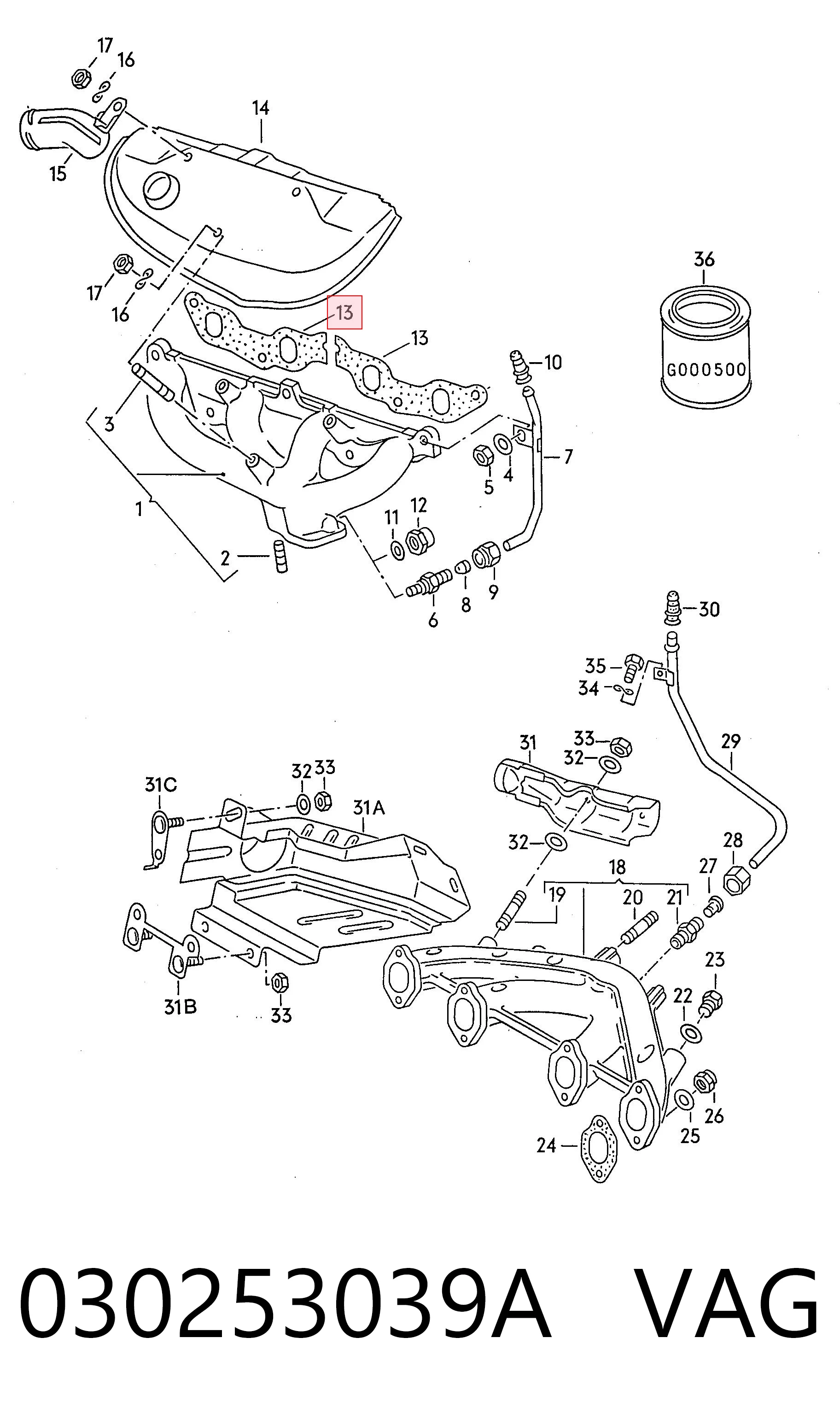 Junta colector joint para Volkswagen Polo II 86C