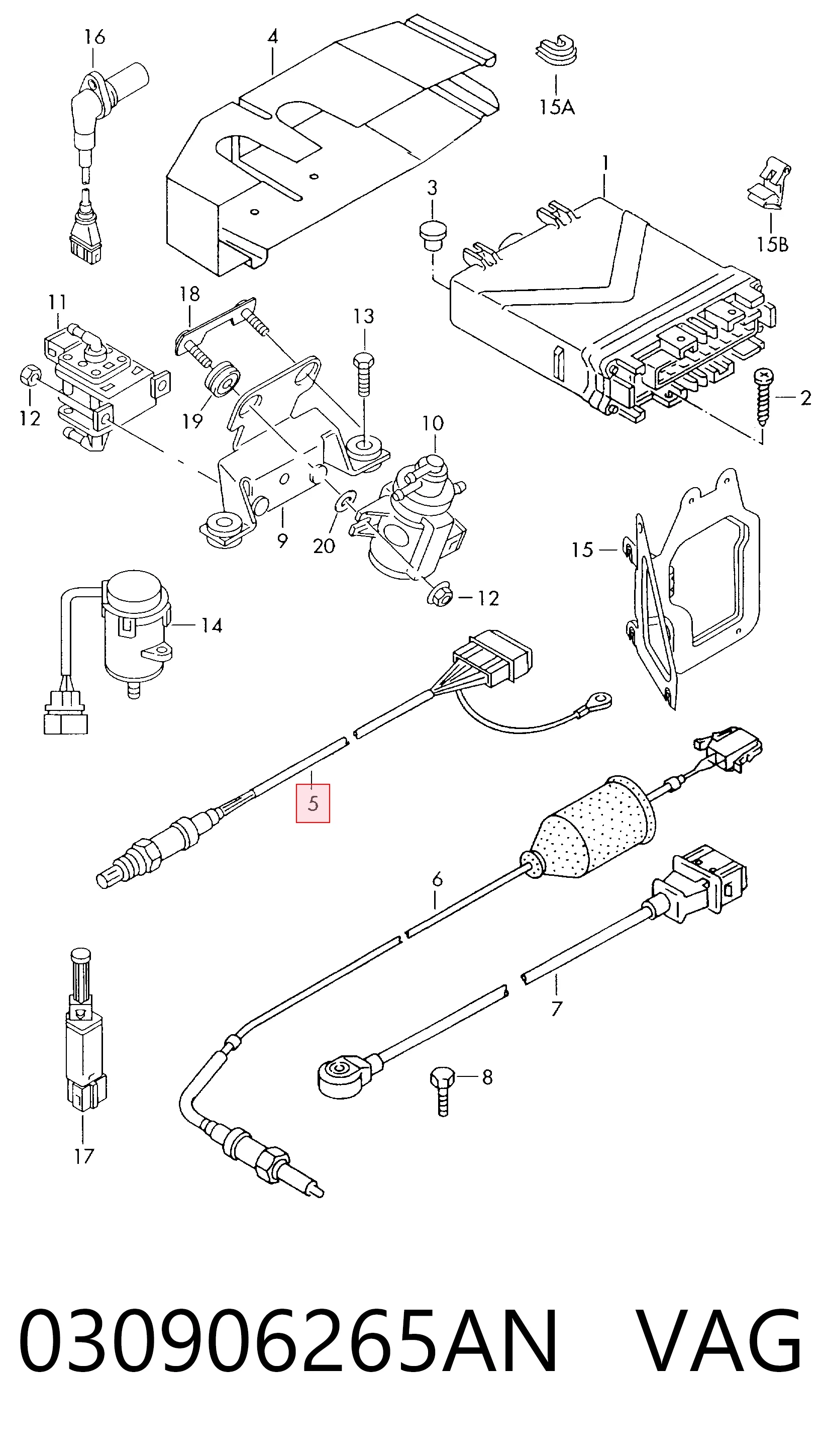 Sonda lambda (NOx, O2) para Volkswagen Transporter T4 70B, 70C, 7DB, 7DK, 70J, 70K, 7DC, 7DJ
