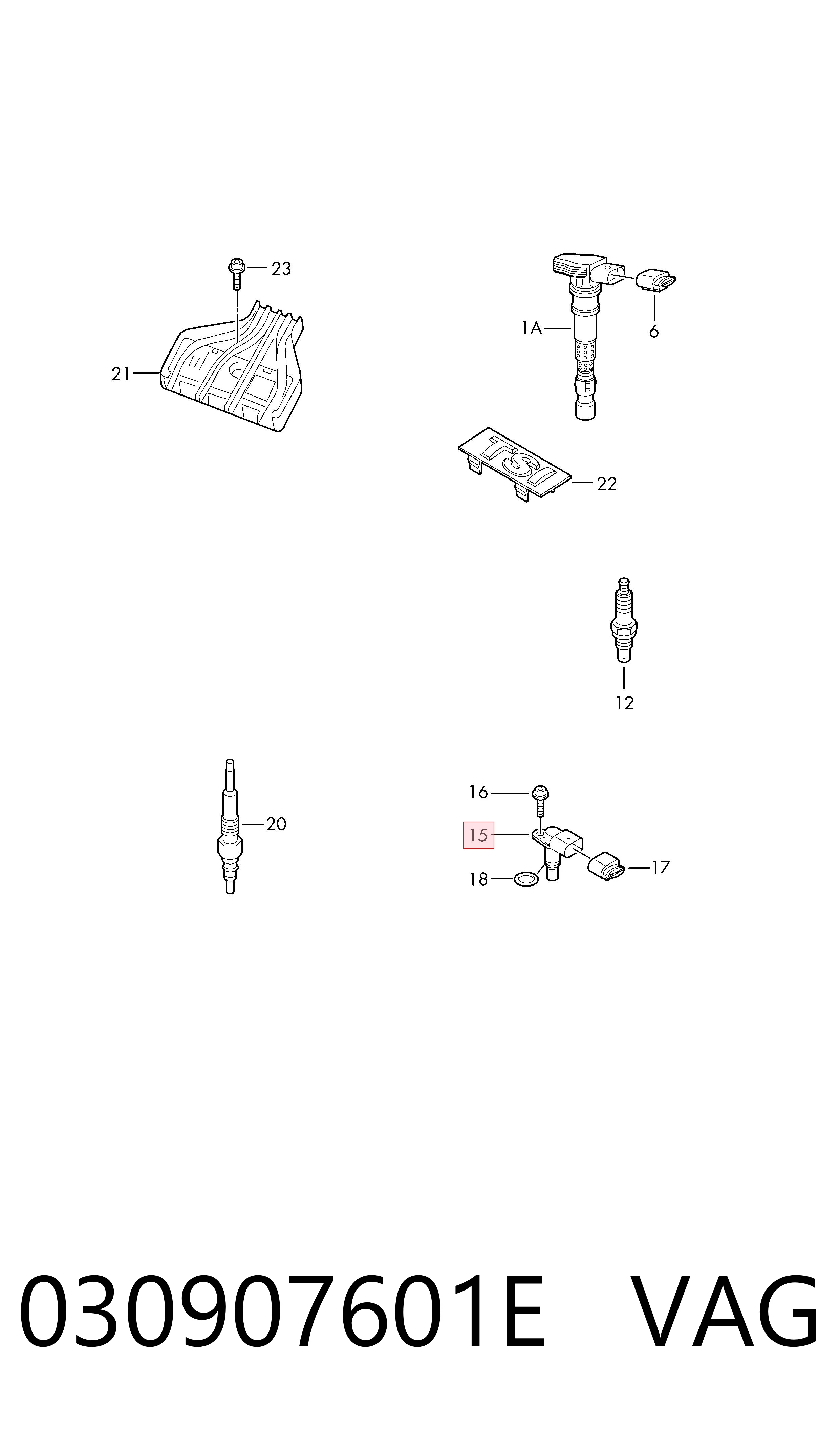 030907601E VAG Sensor posición arbol de levas