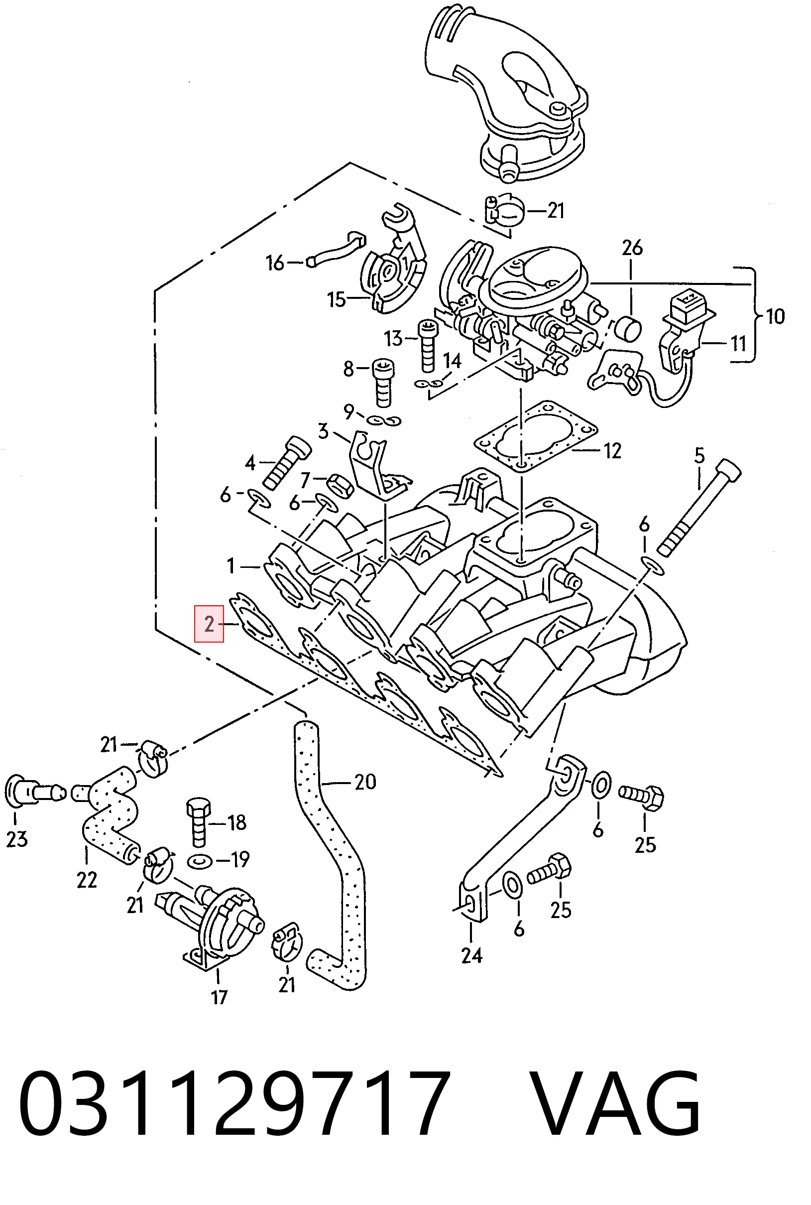 Comprar Junta del colector de admisión Volkswagen Polo II 86C a bajo precio