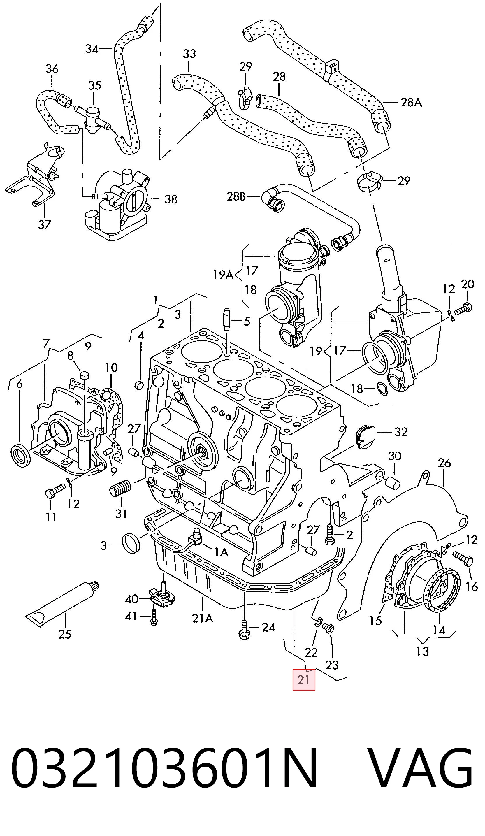 Cárter de aceite del motor 032103601N VAG