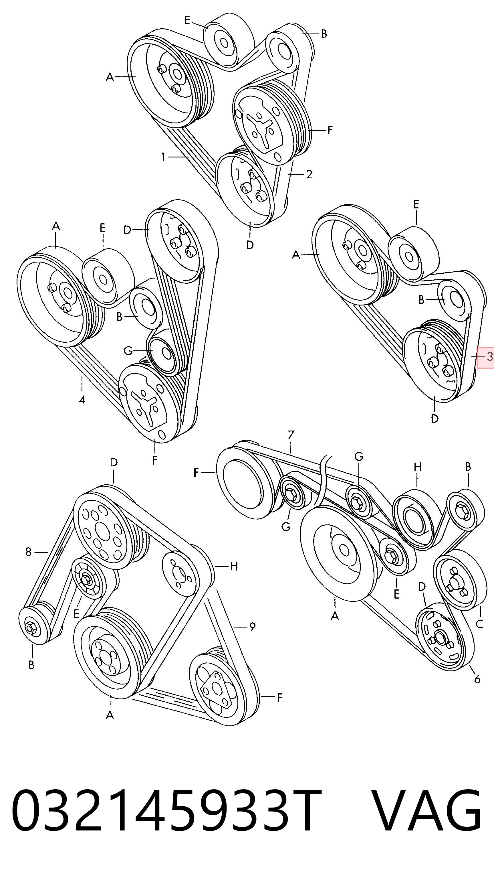 Correa trapezoidal dentada Fiat 500  (334)