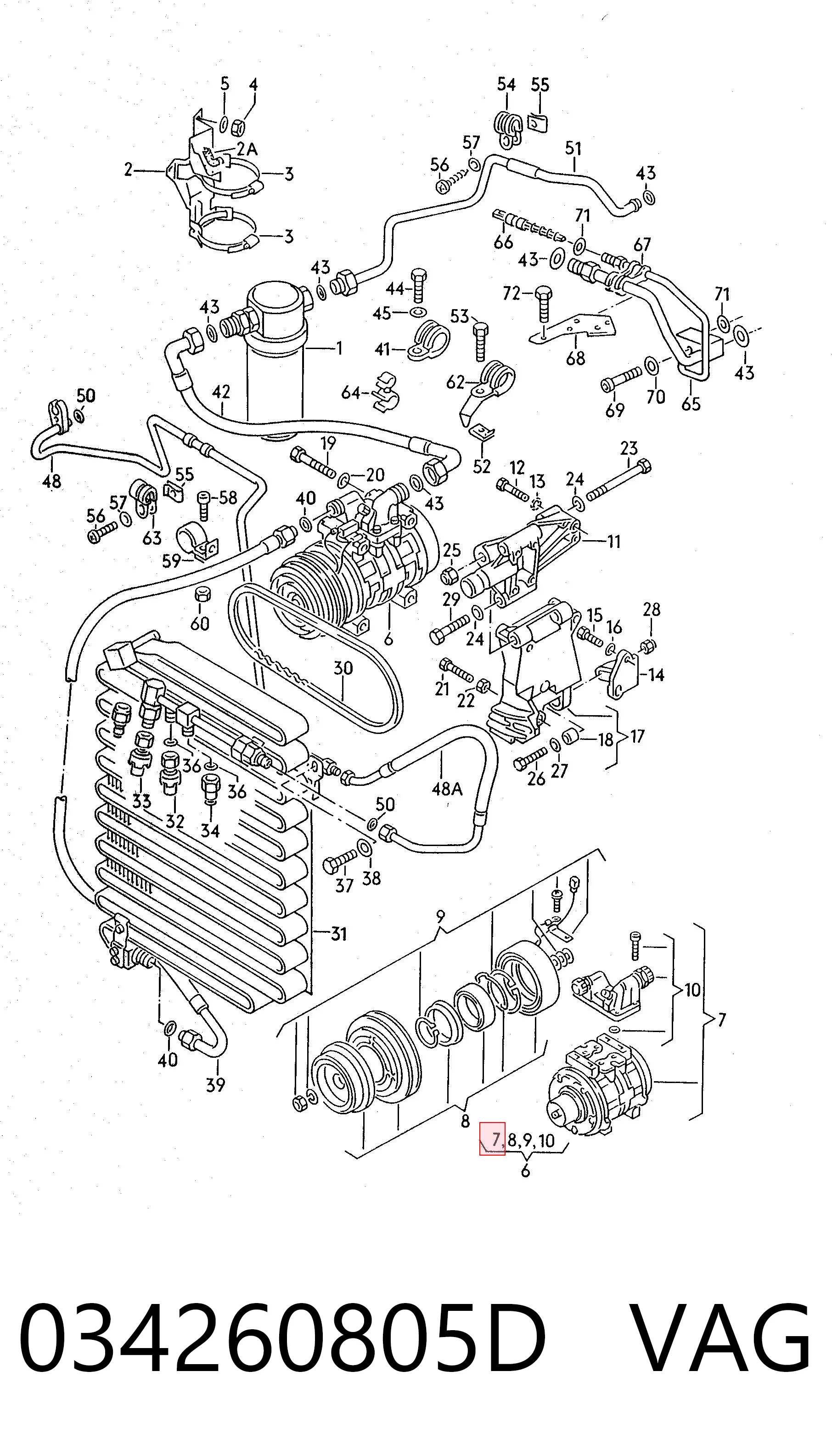 Compresor de ac Audi 80 B3