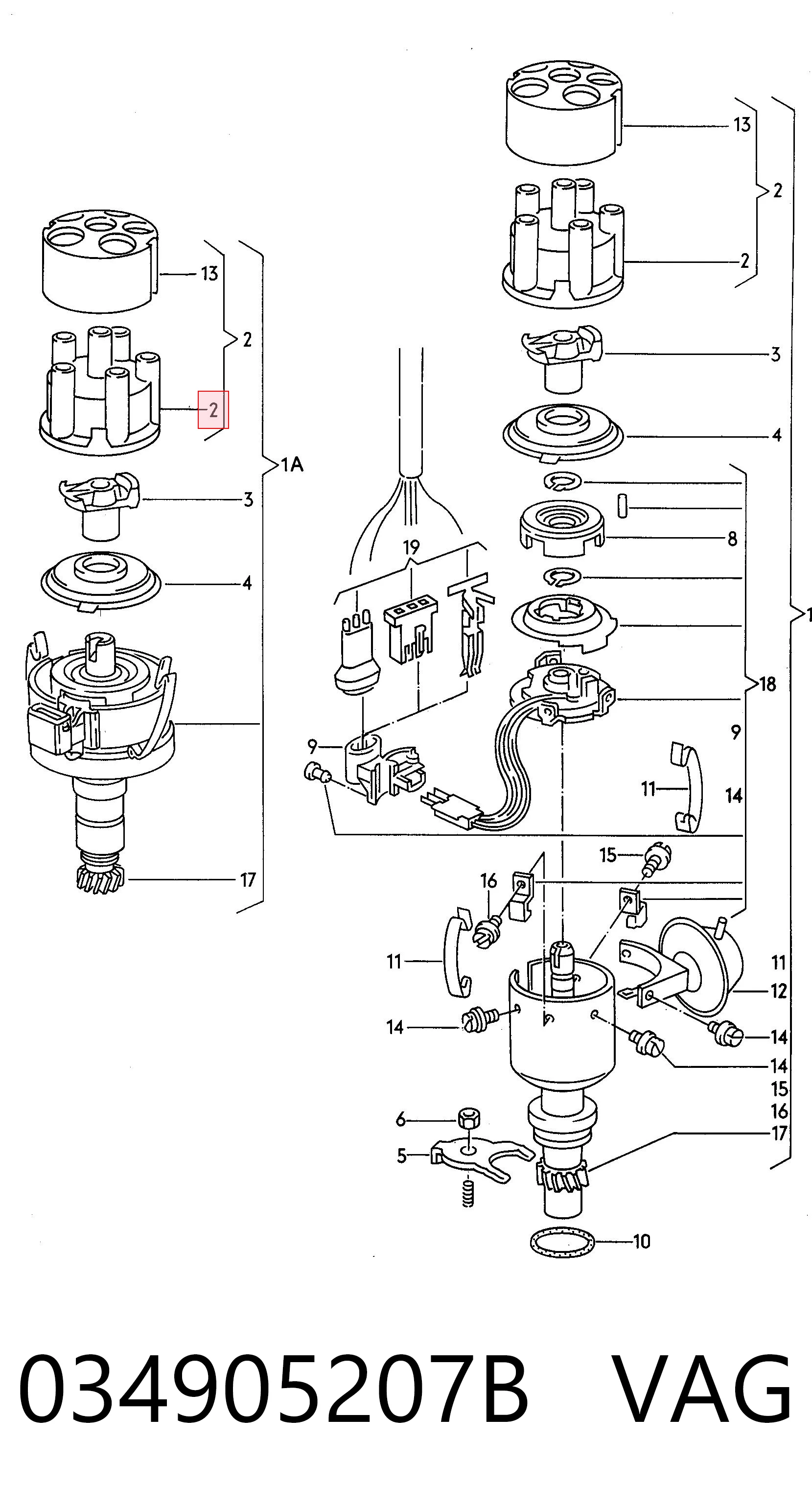 034905207B VAG Tapa distribuidor