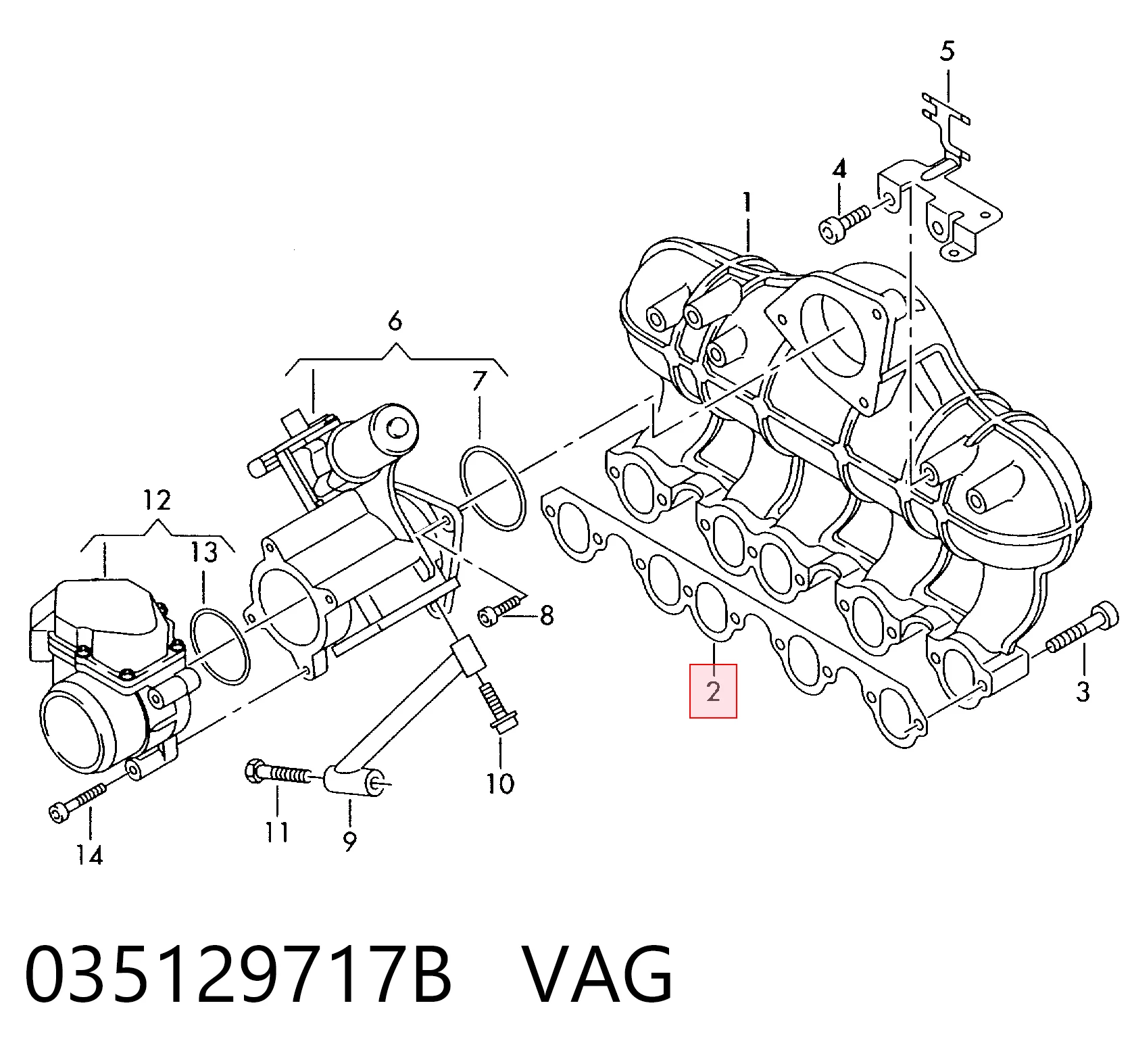 Juego de juntas, colector de admisión Audi 100  (1990-1994)