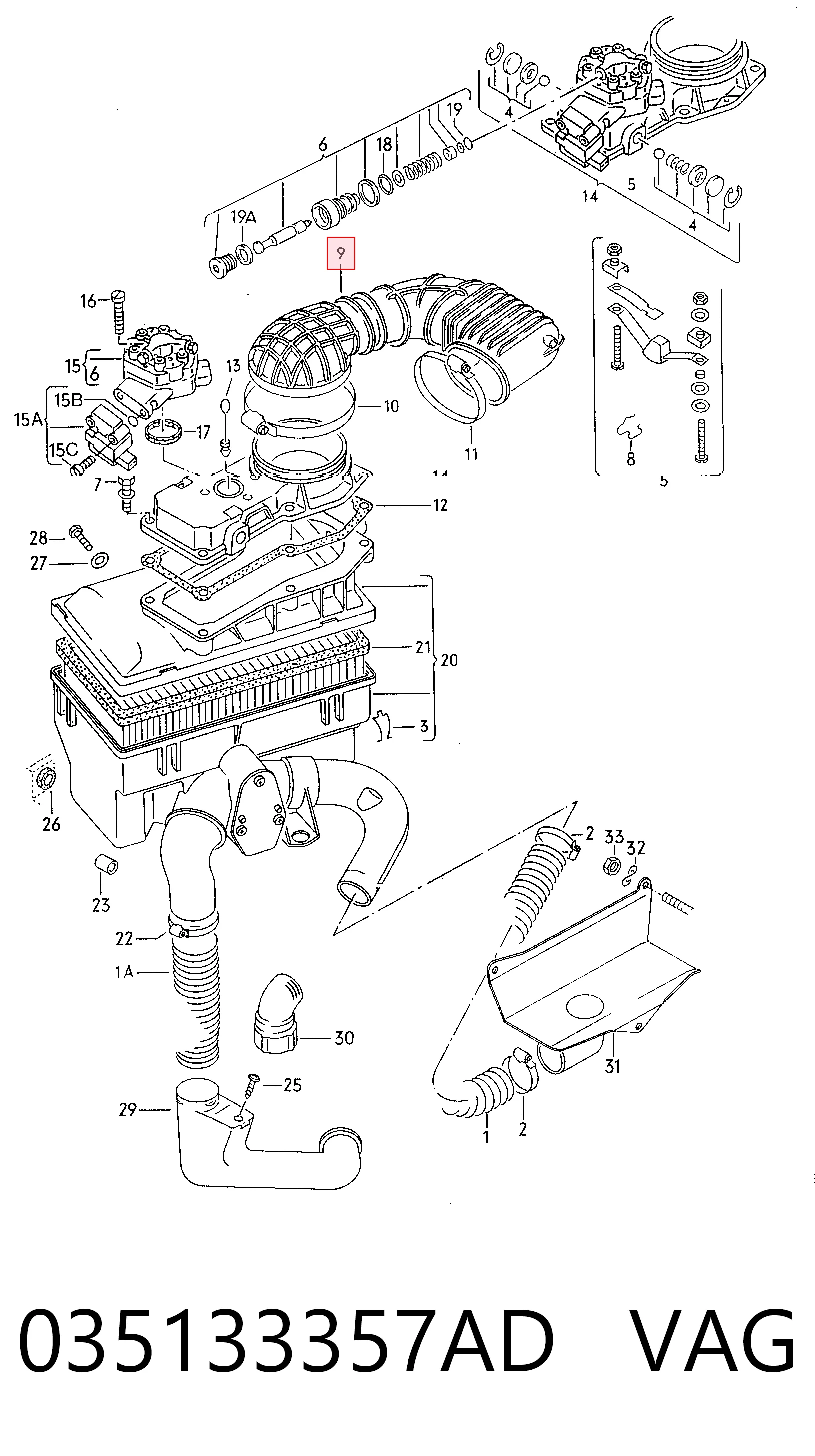 Comprar Manguito de aire del medidor de masa de aire Audi 80 81, 85 a bajo precio