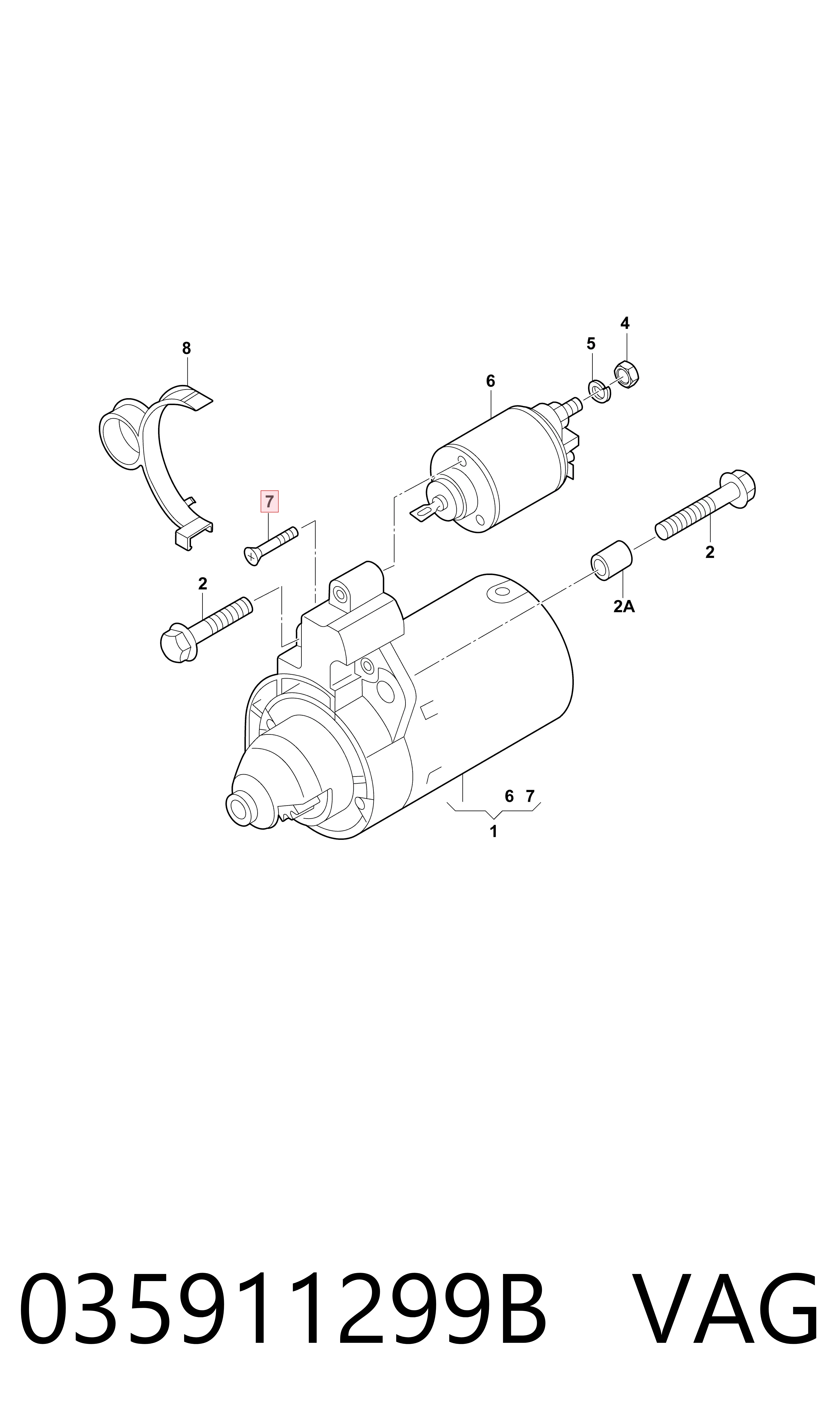 035911299B VAG Kit de reparación del solenoide de arranque