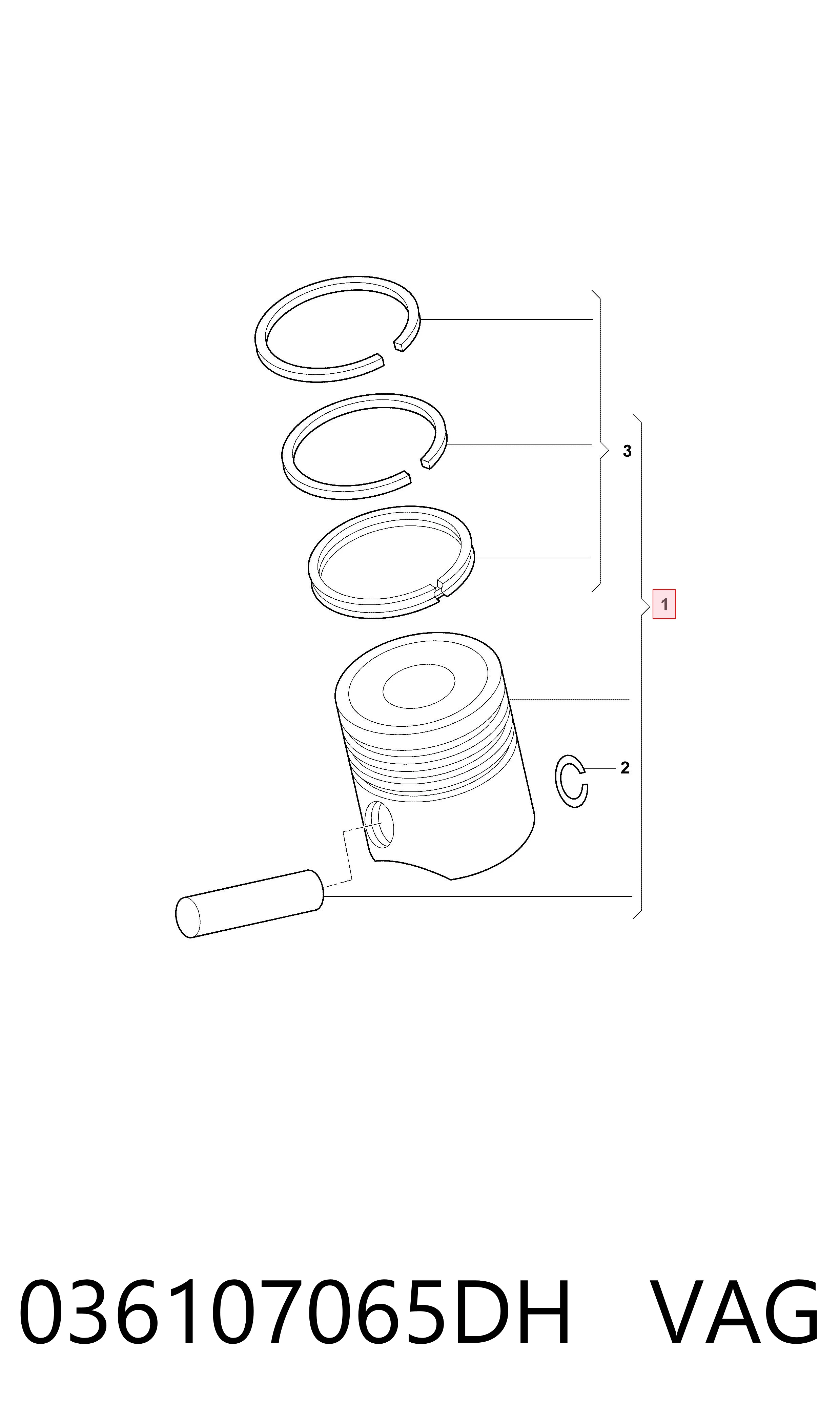 Comprar 036107065DH VAG Juego de pistones para motor, STD