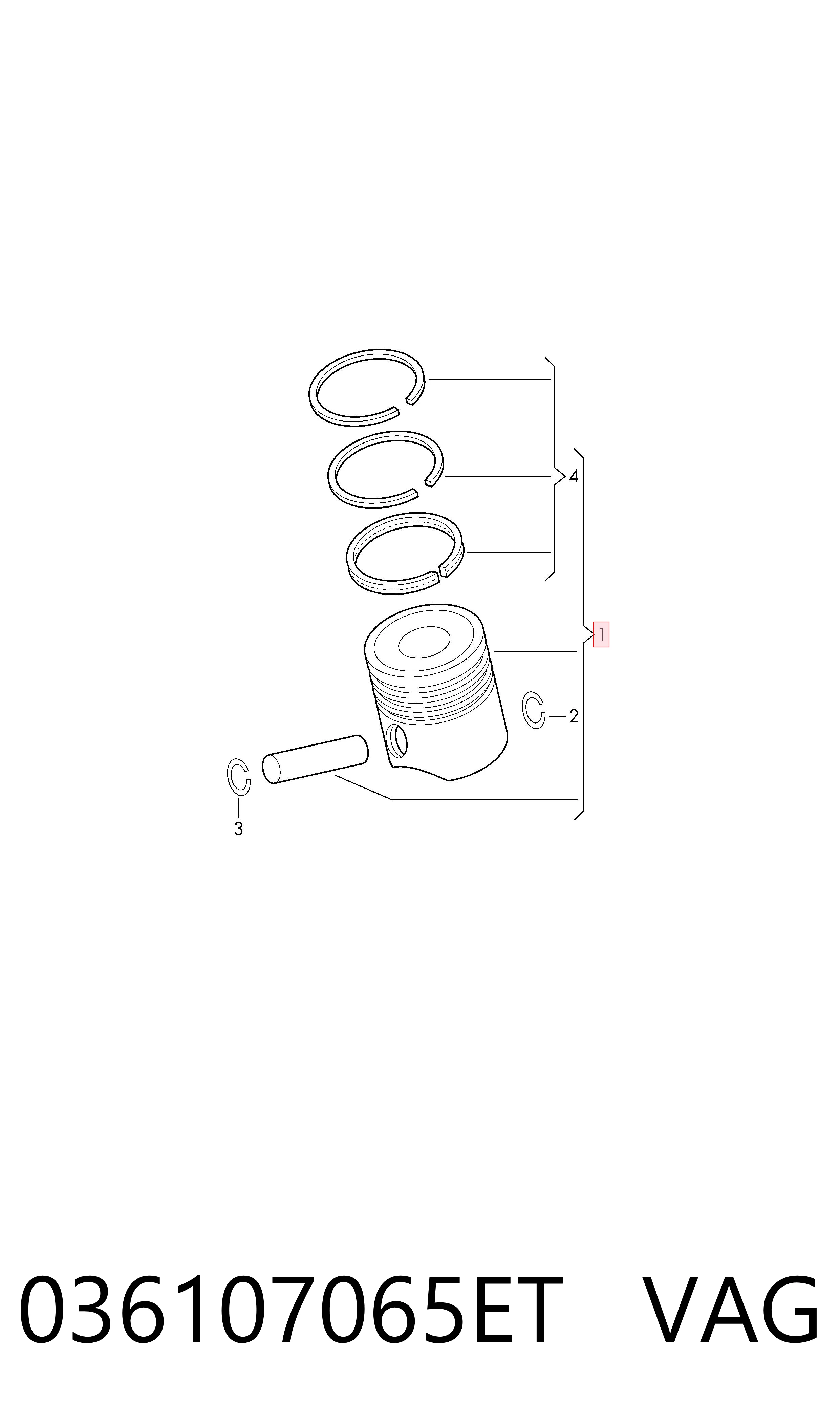 028PI00143000 Mahle Original Pistón para cilindro