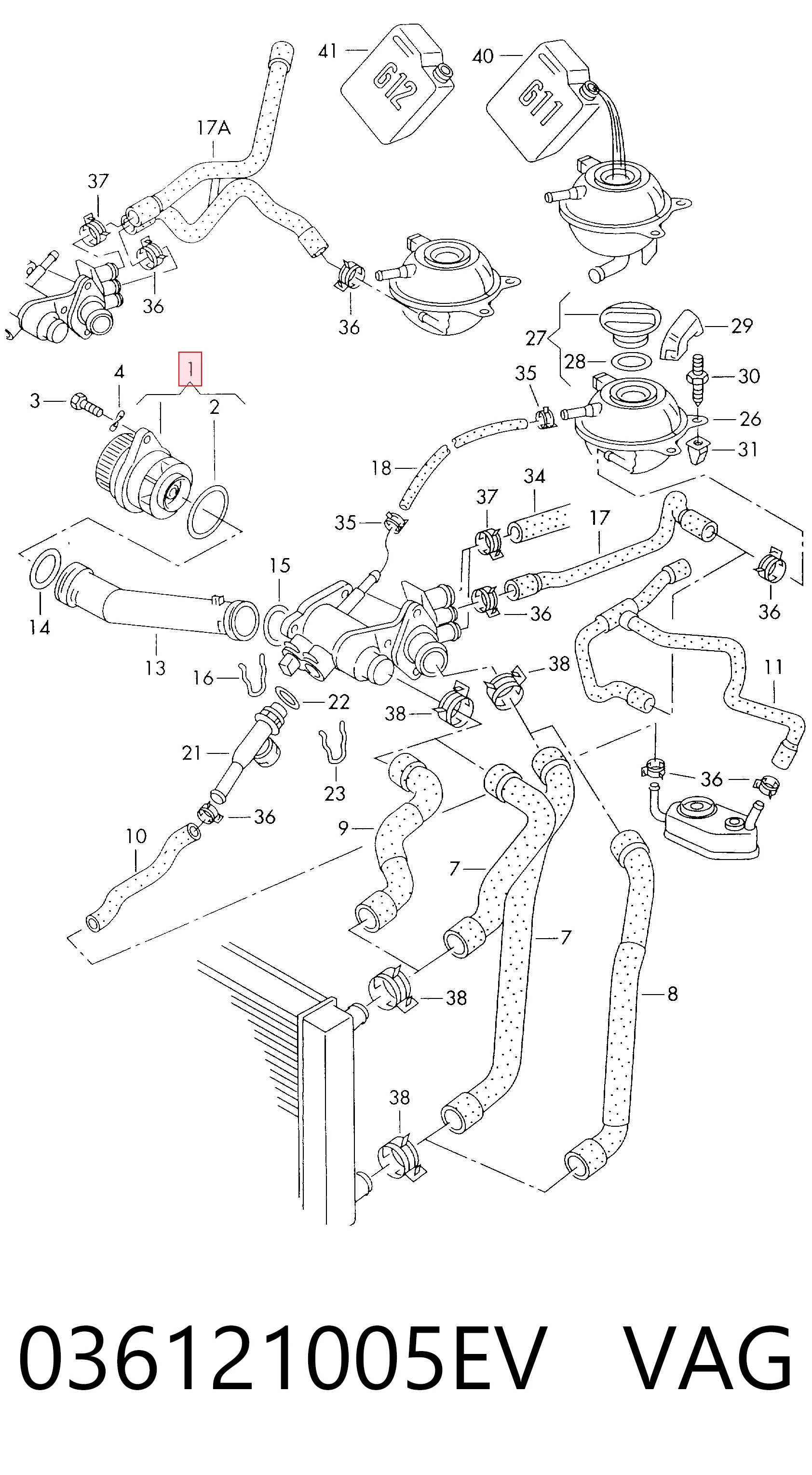 Bomba refrigerante coche Seat Inca  (1995-2003)
