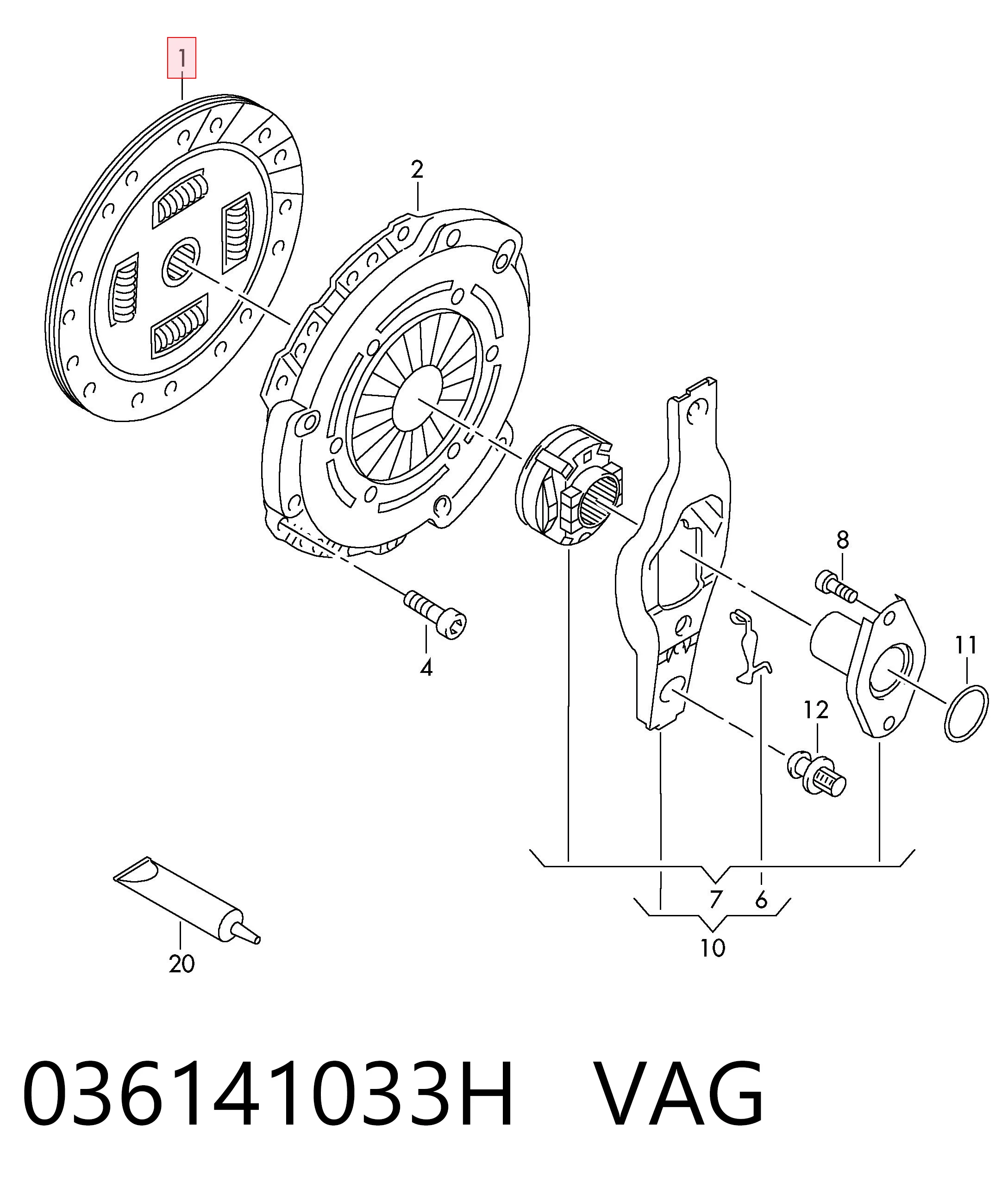 Embrague de disco Audi A3 Sportback