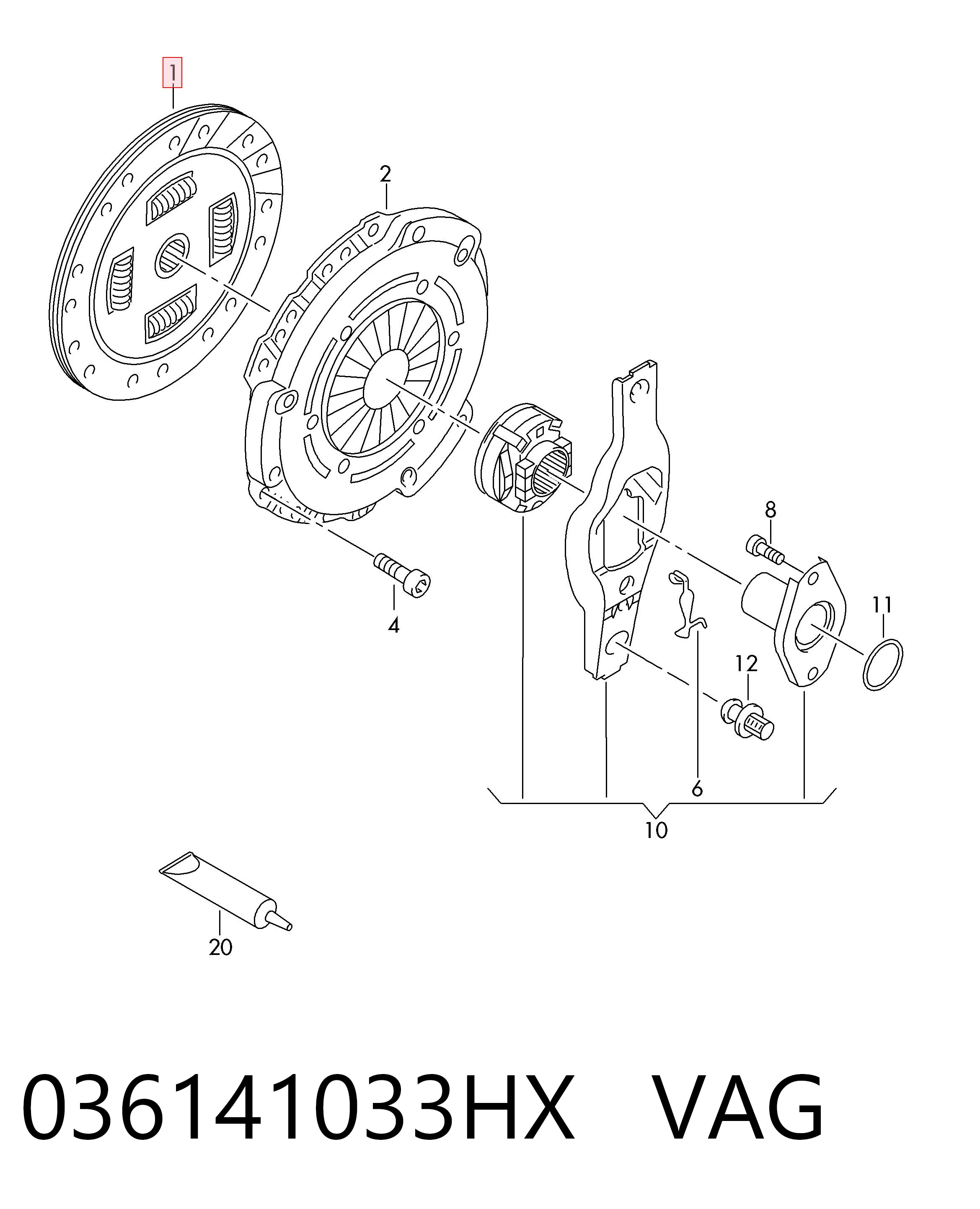 Disco de embrague para Audi A3 Sportback 8PA