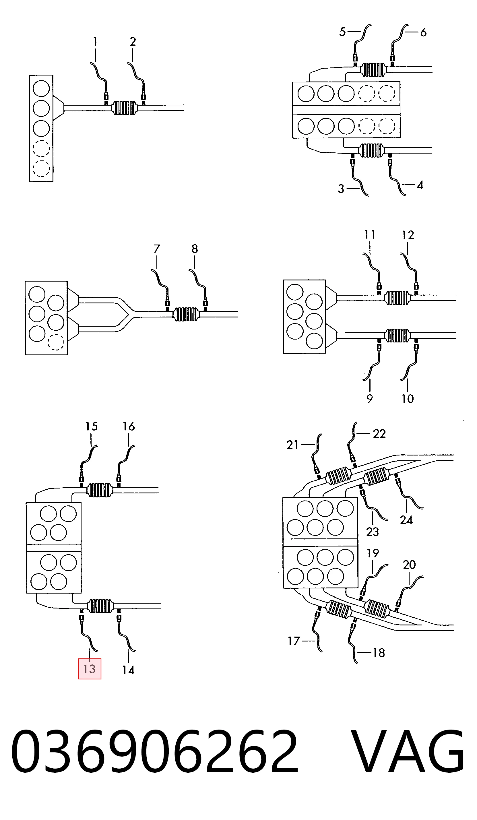 036906262 VAG Sonda lambda, sensor de oxígeno antes del catalizador izquierdo