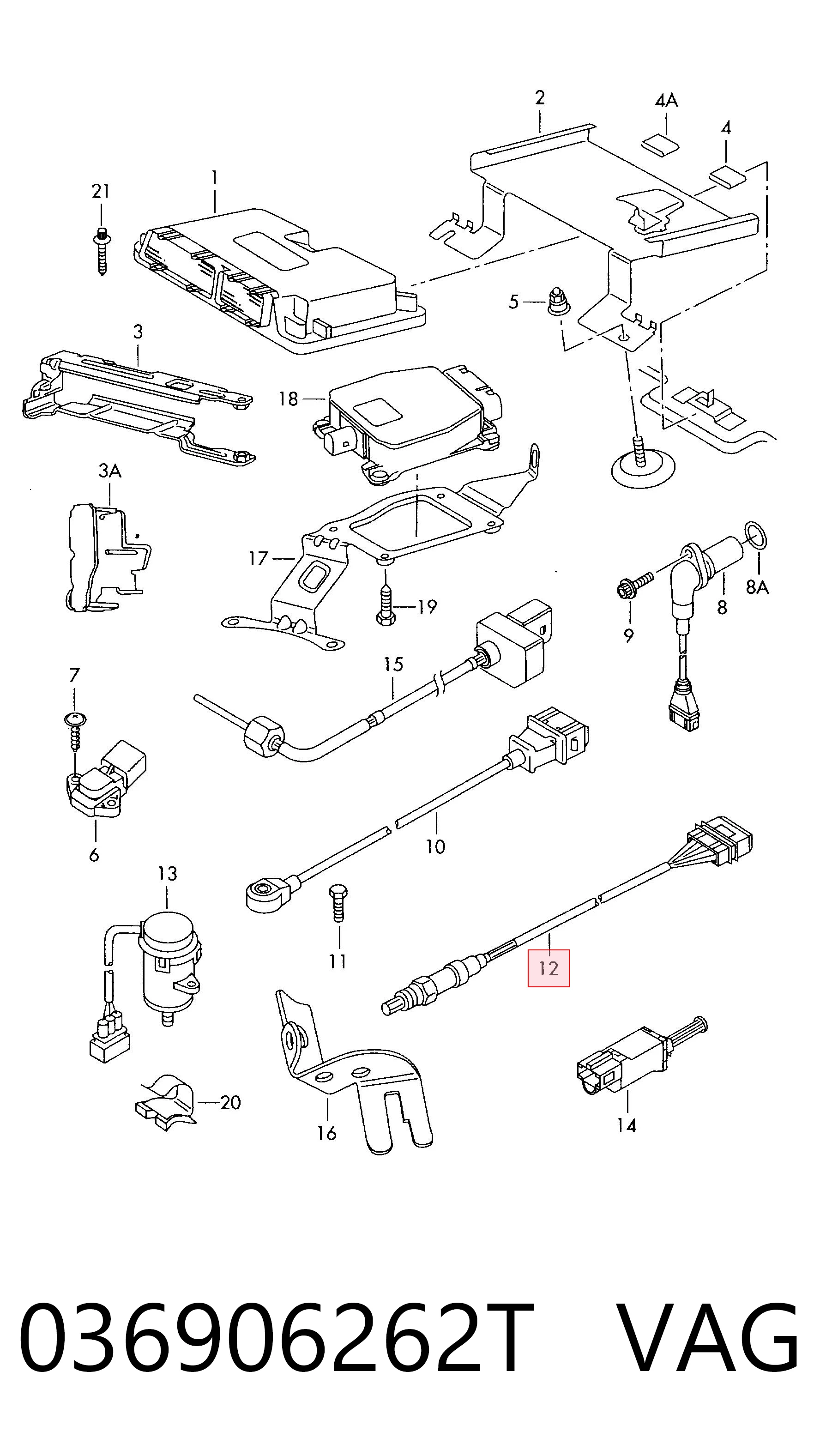 036906262T VAG Sensor de oxígeno previo al catalizador