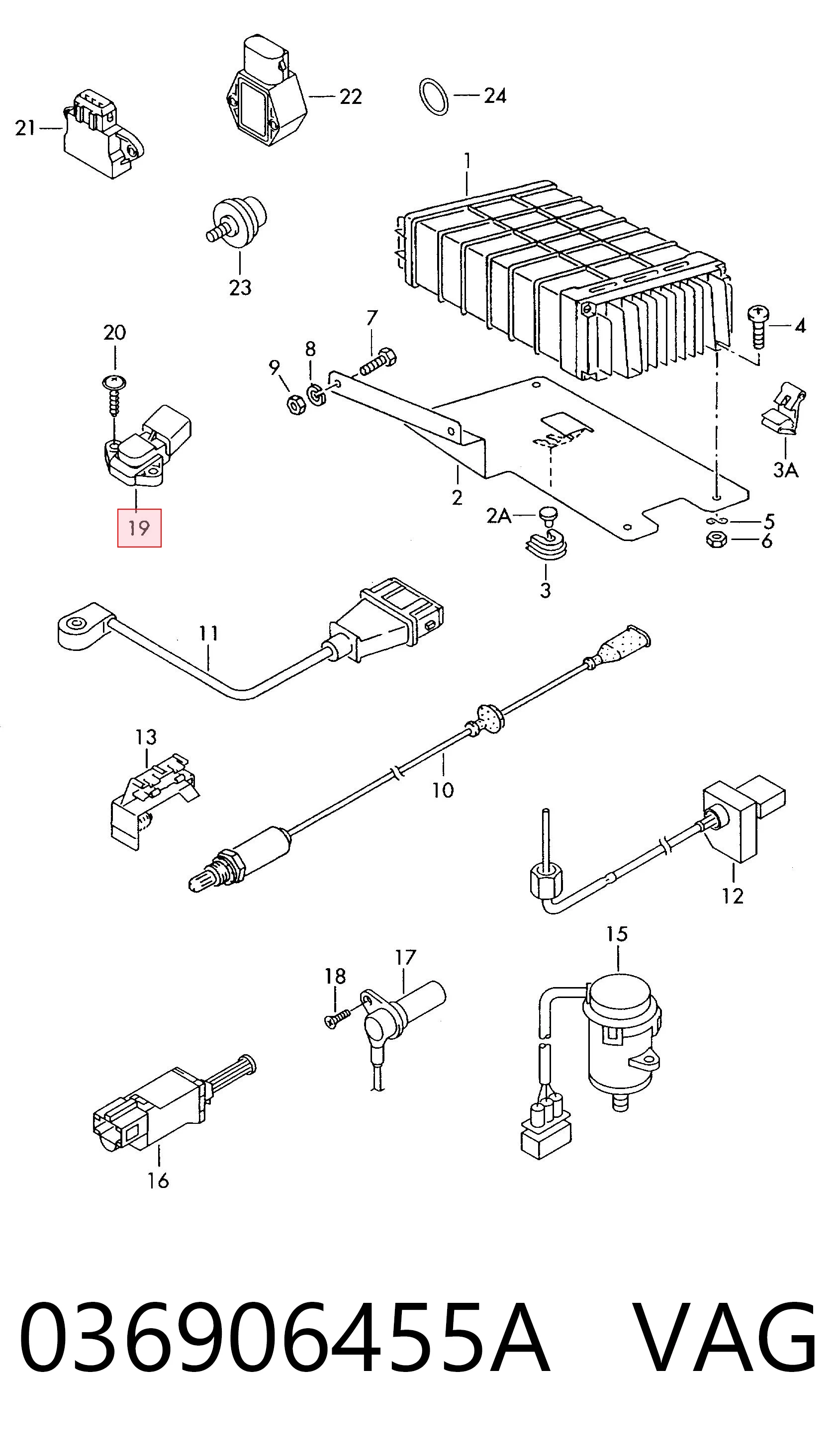 Válvula solenoide de control de posición del árbol de levas 036906455A VAG