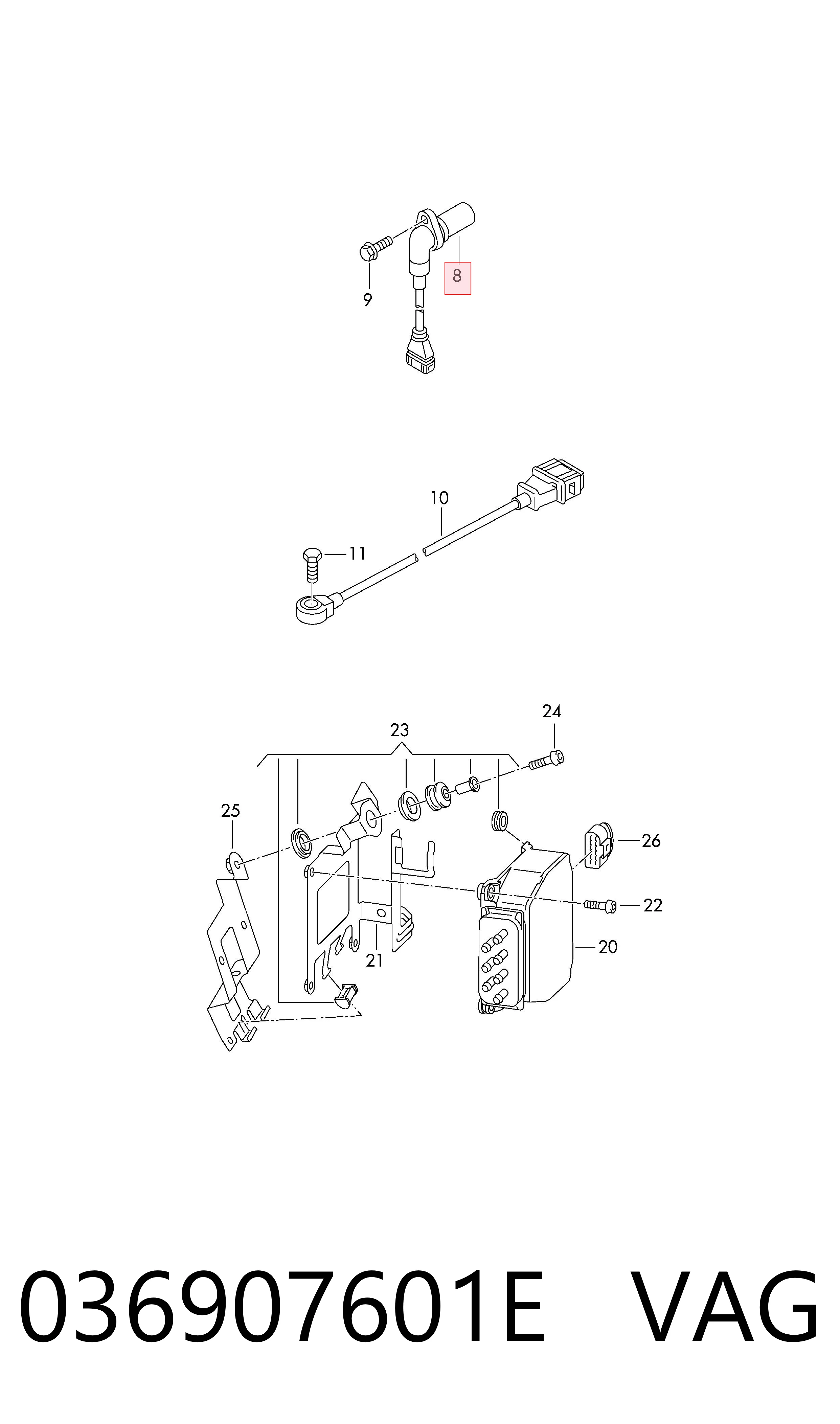 036907601E VAG Sensor posición arbol de levas