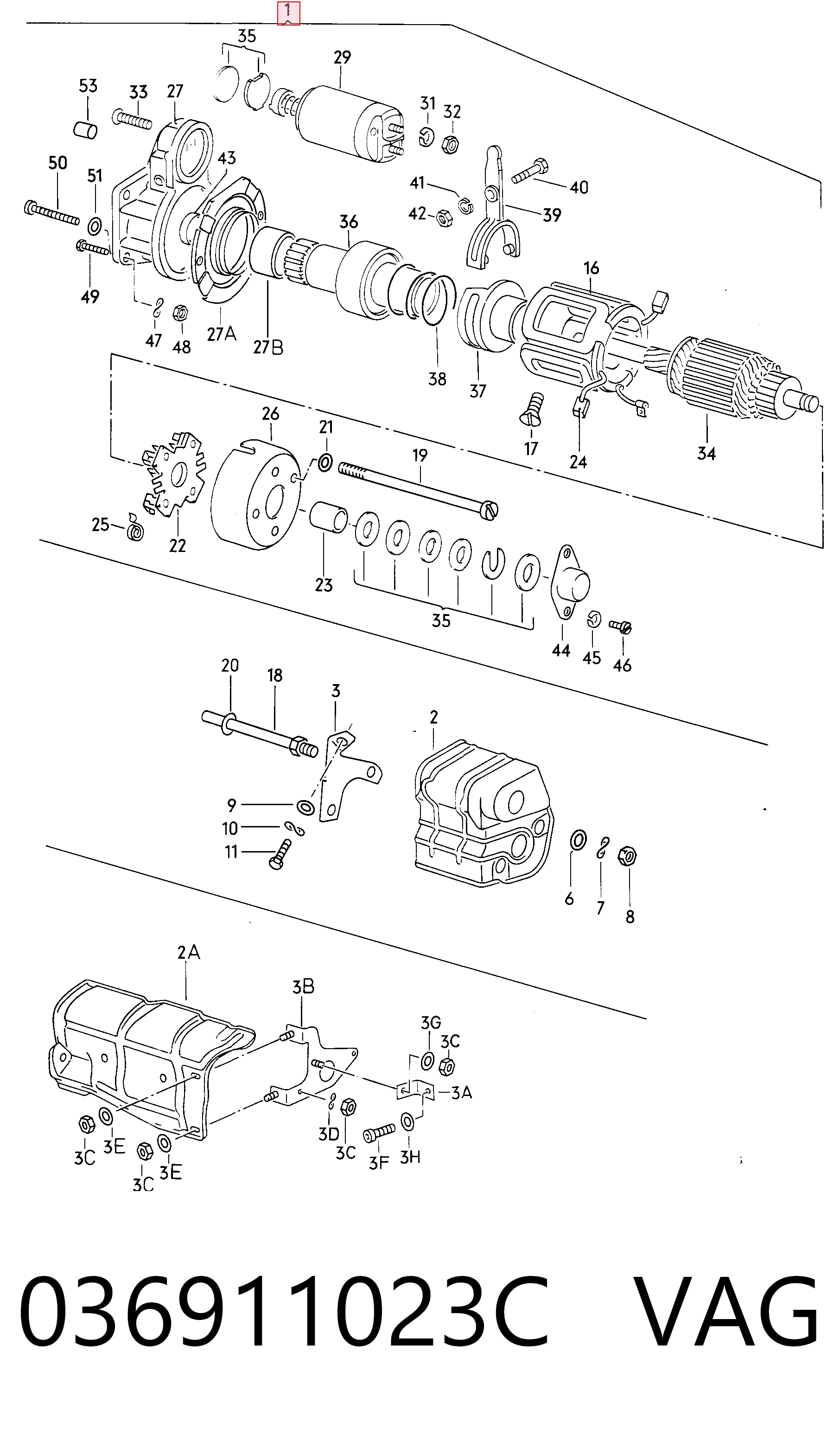 Motor de arranque 036911023C VAG