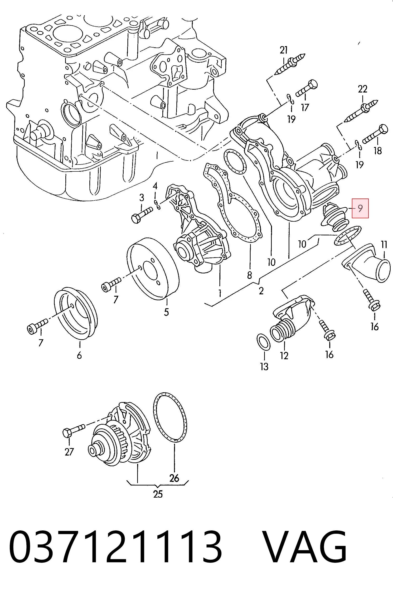 Termostato VAG 037121113
