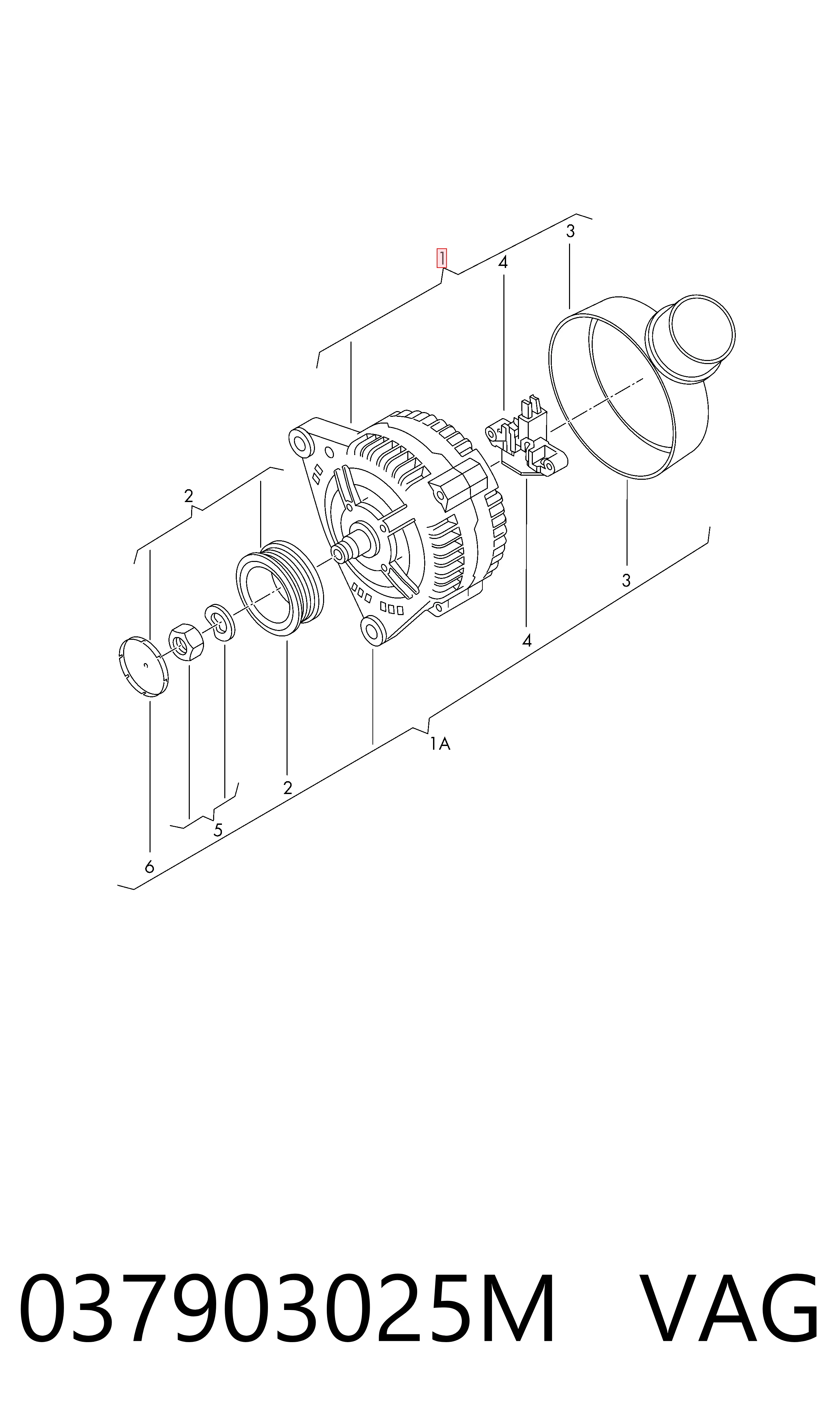 037903025M VAG Alternador de coche
