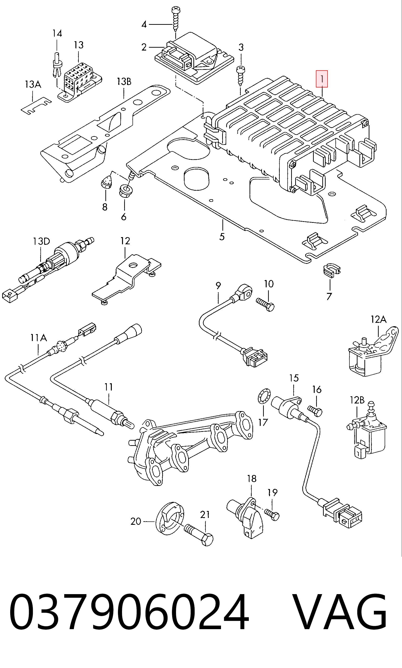 Unidad de control del motor (ECU) 037906024 VAG