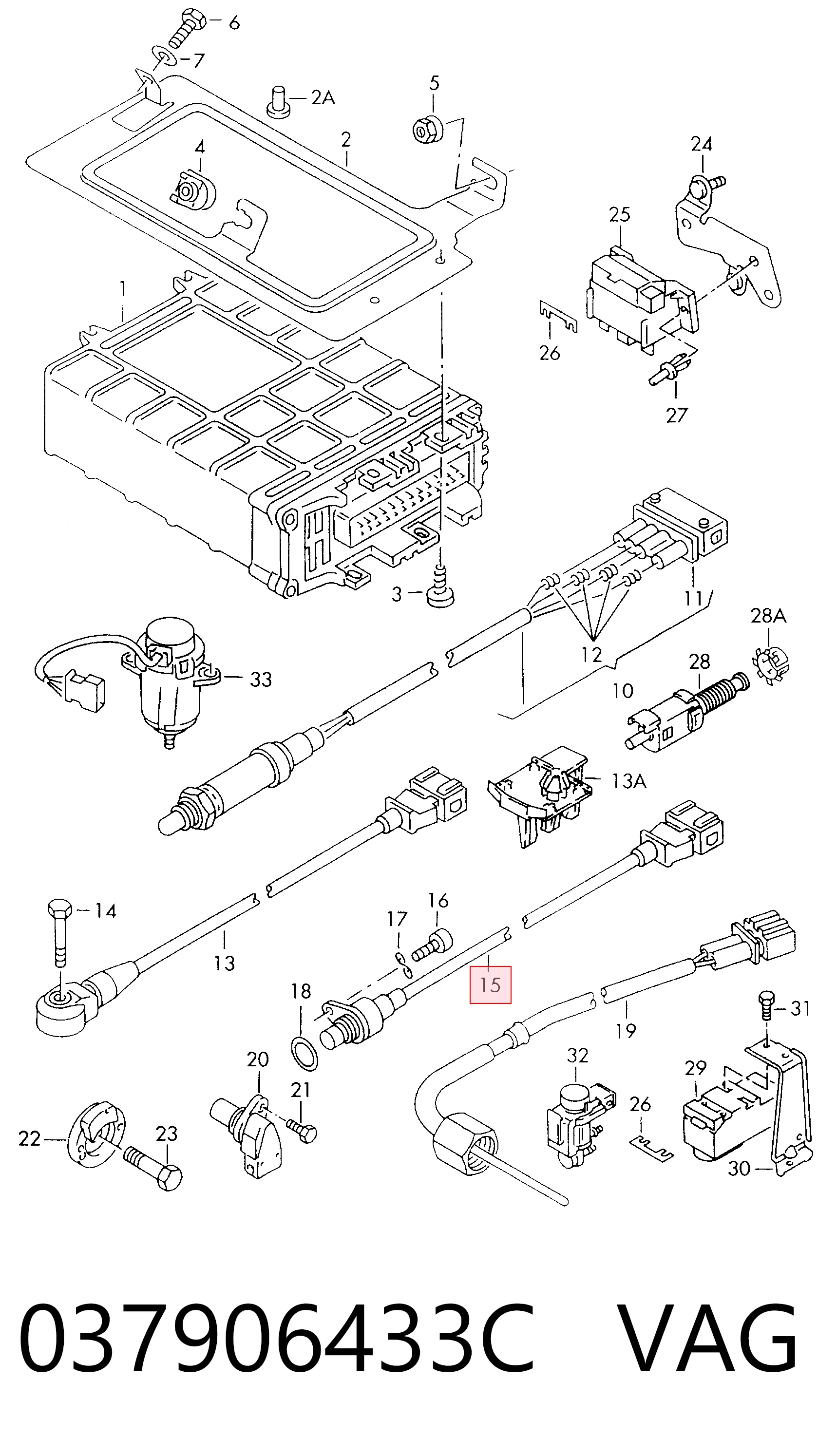 Sensor de posición del cigüeñal 037906433C VAG
